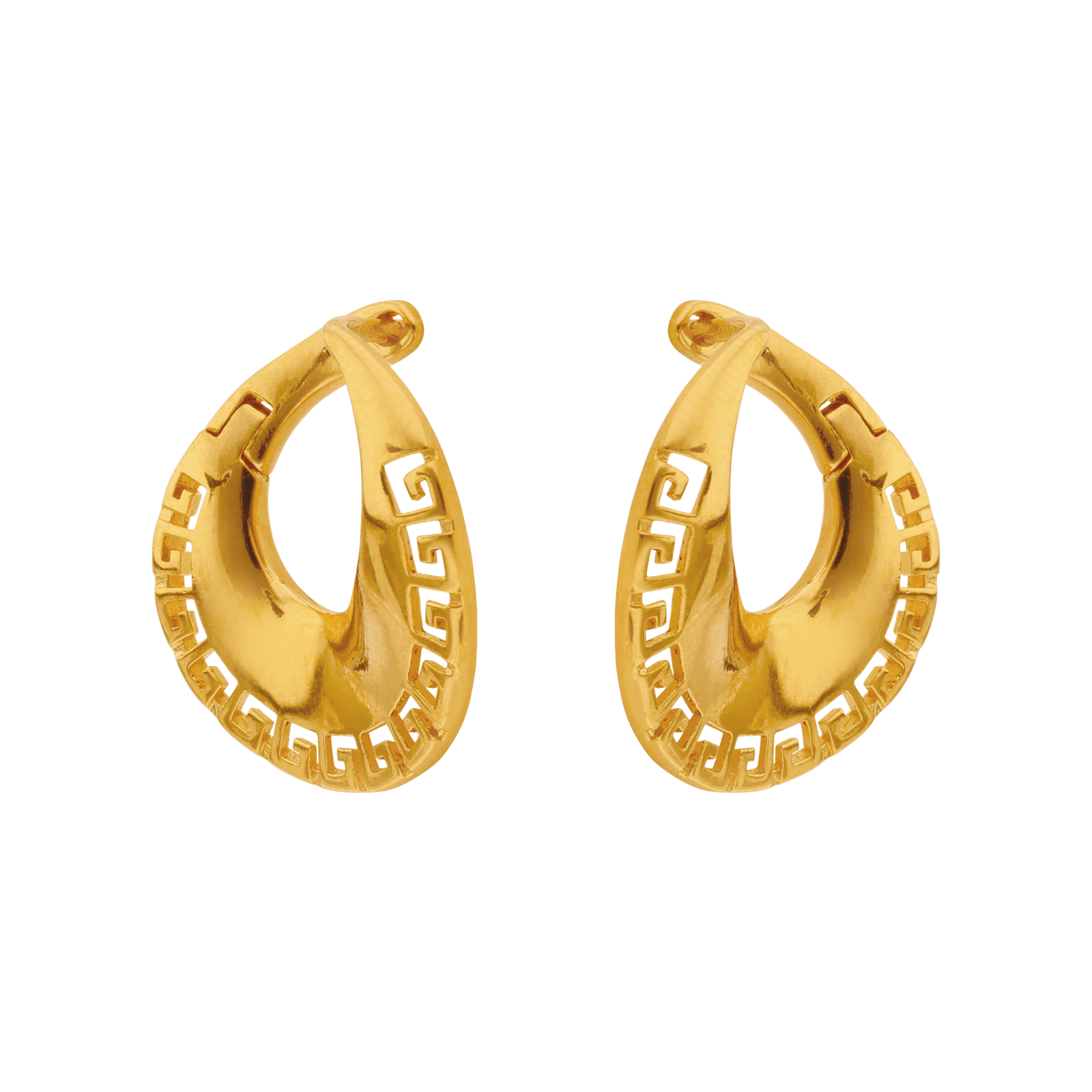 Créoles plaqué or fantaisie motif grecs
