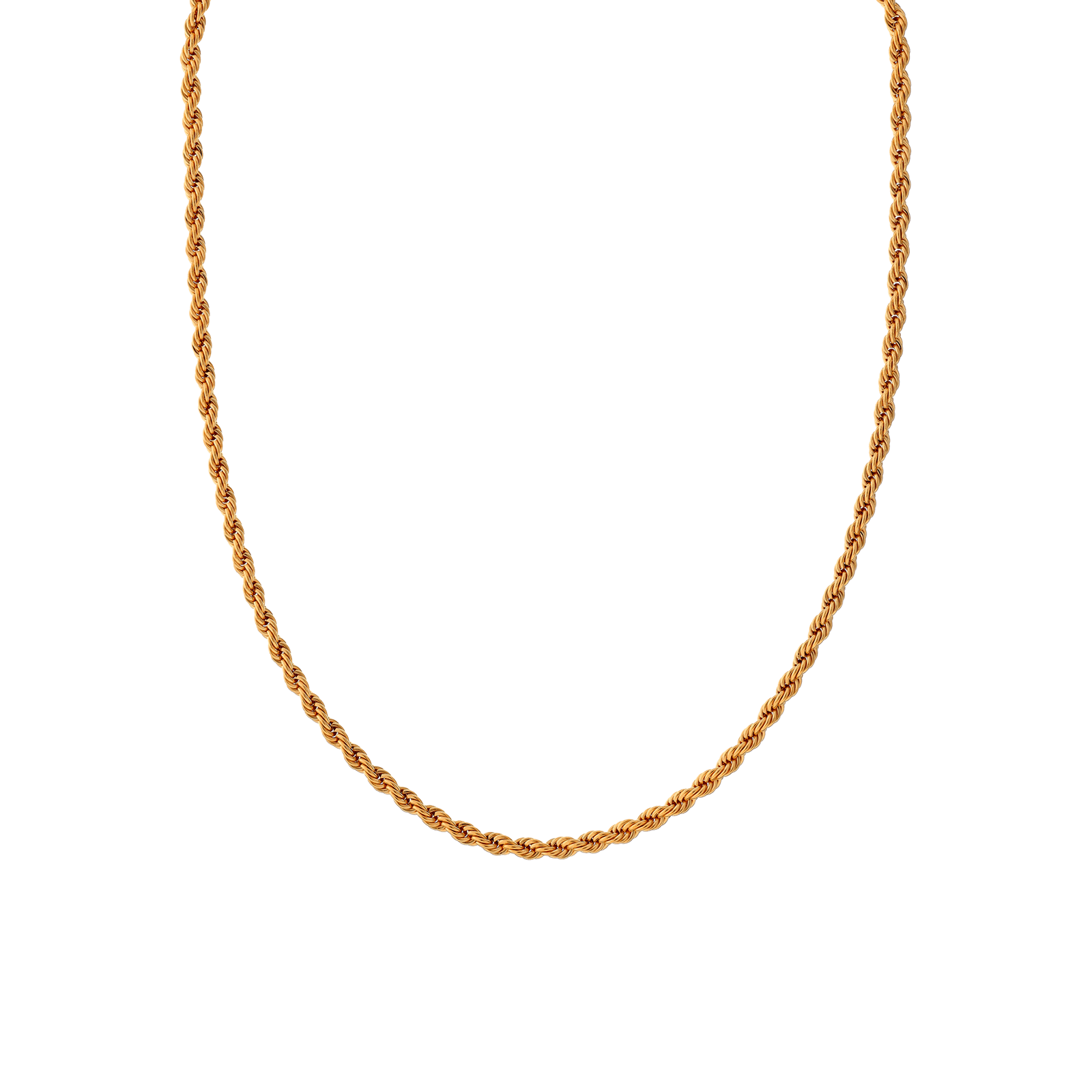 Collier plaqué or maille corde 60 cm