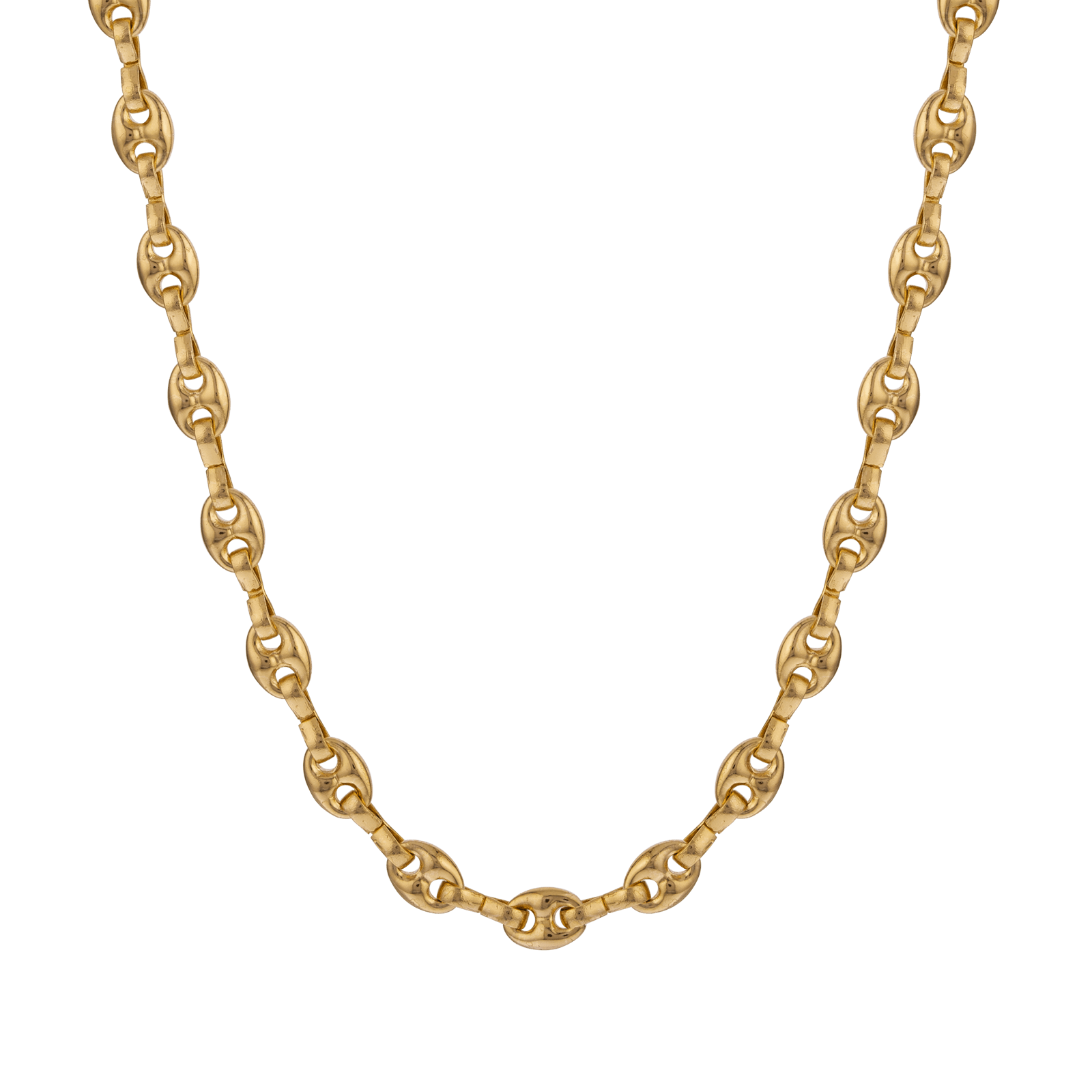 Collier plaqué or grain de café 6 mm 50 cm