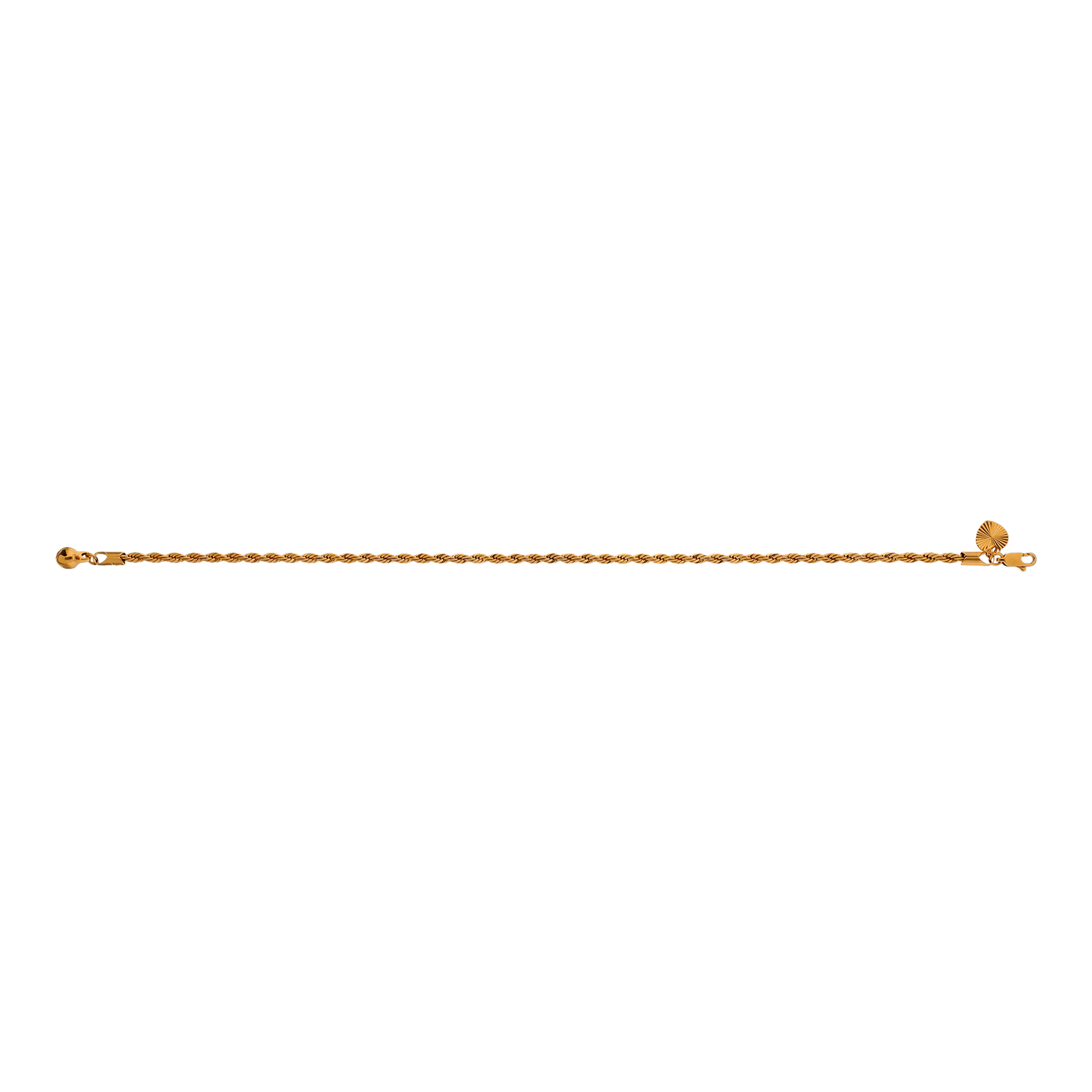 chaîne cheville po torsade Breloque coeur fantaisie et clochette 25cm