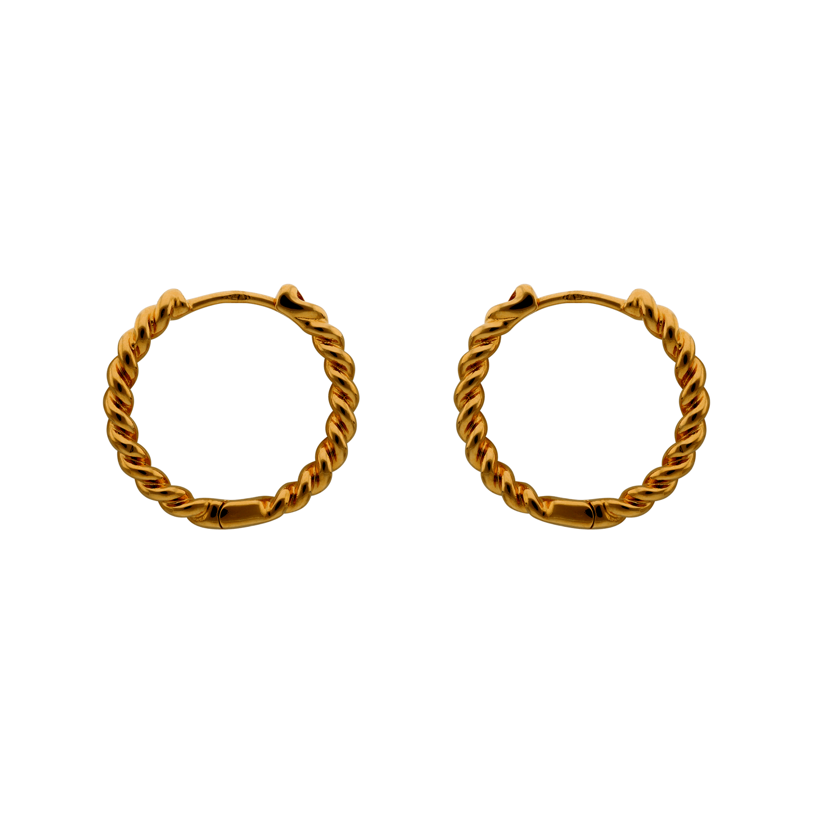 créoles plaqué or torsade diamanté 3 mm sur 20 mm