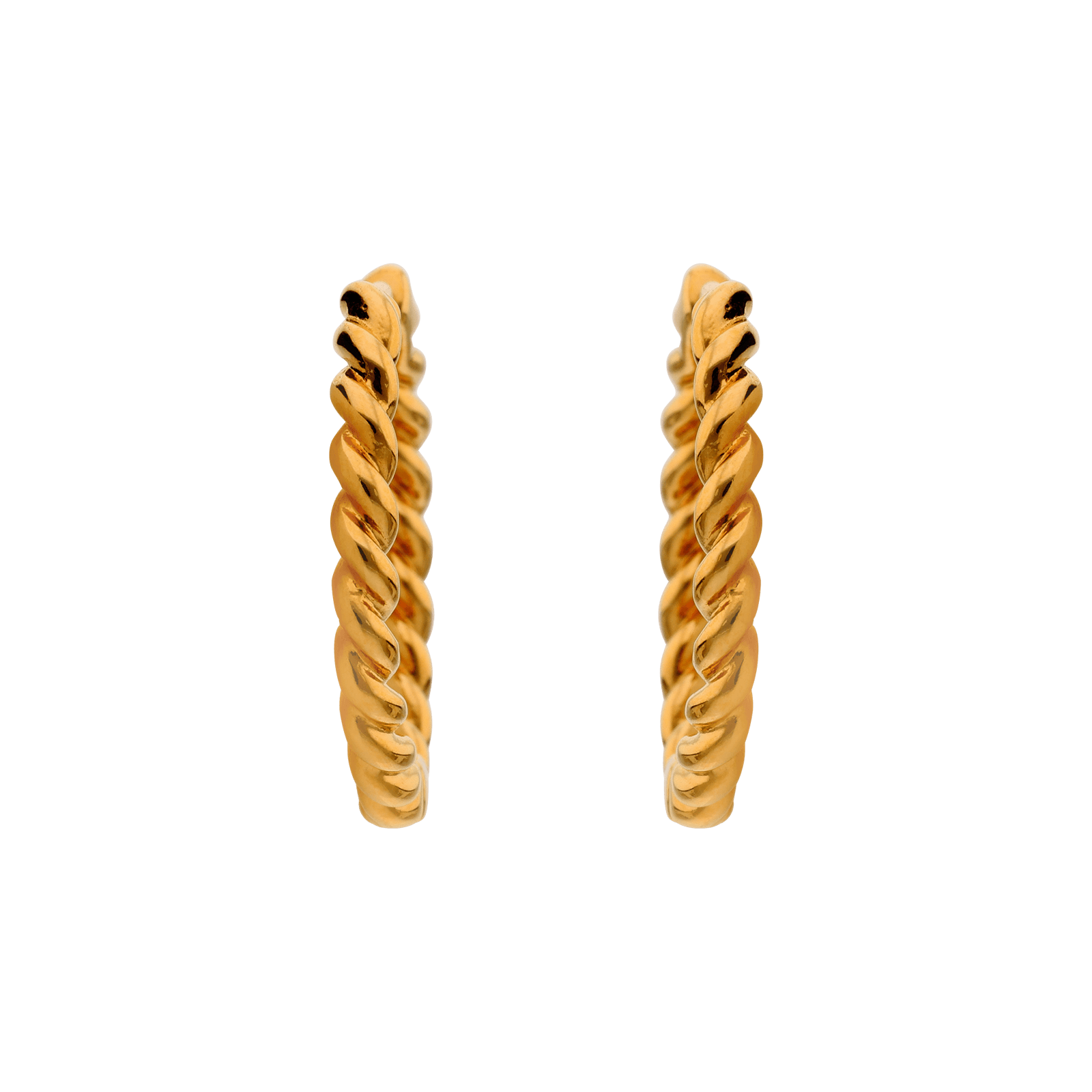 créoles plaqué or torsade diamanté 3 mm sur 20 mm