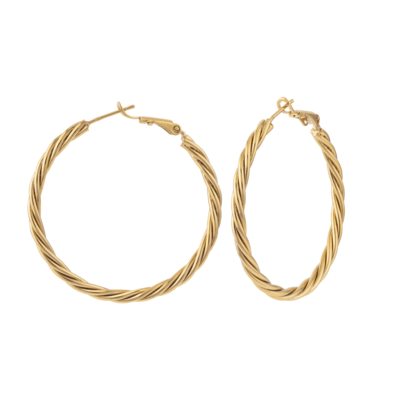 Créole plaqué or Torsade 40 mm
