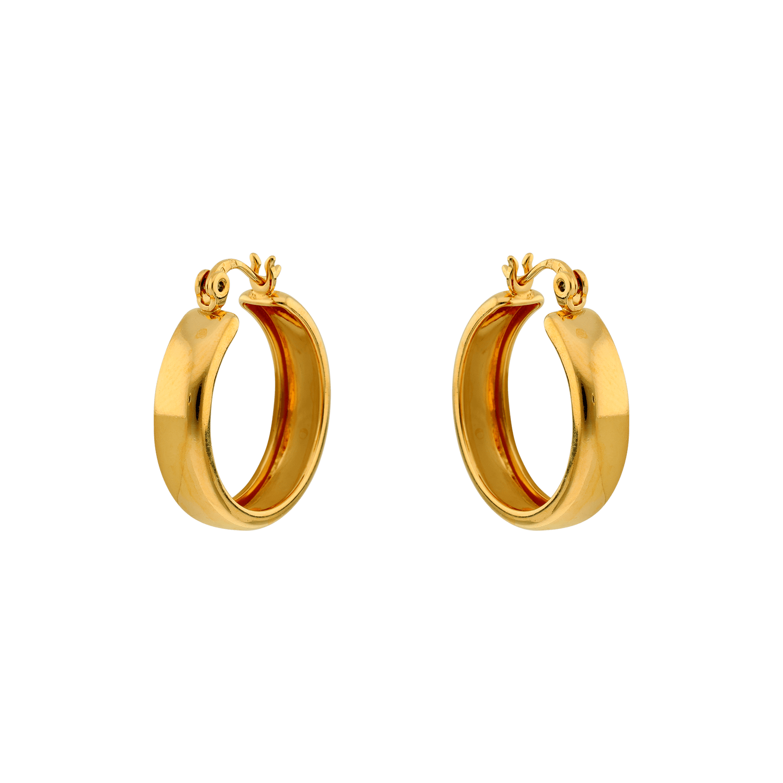 Créoles plaqué or Fil carré Lisse et satiné 4 mm sur 15 mm