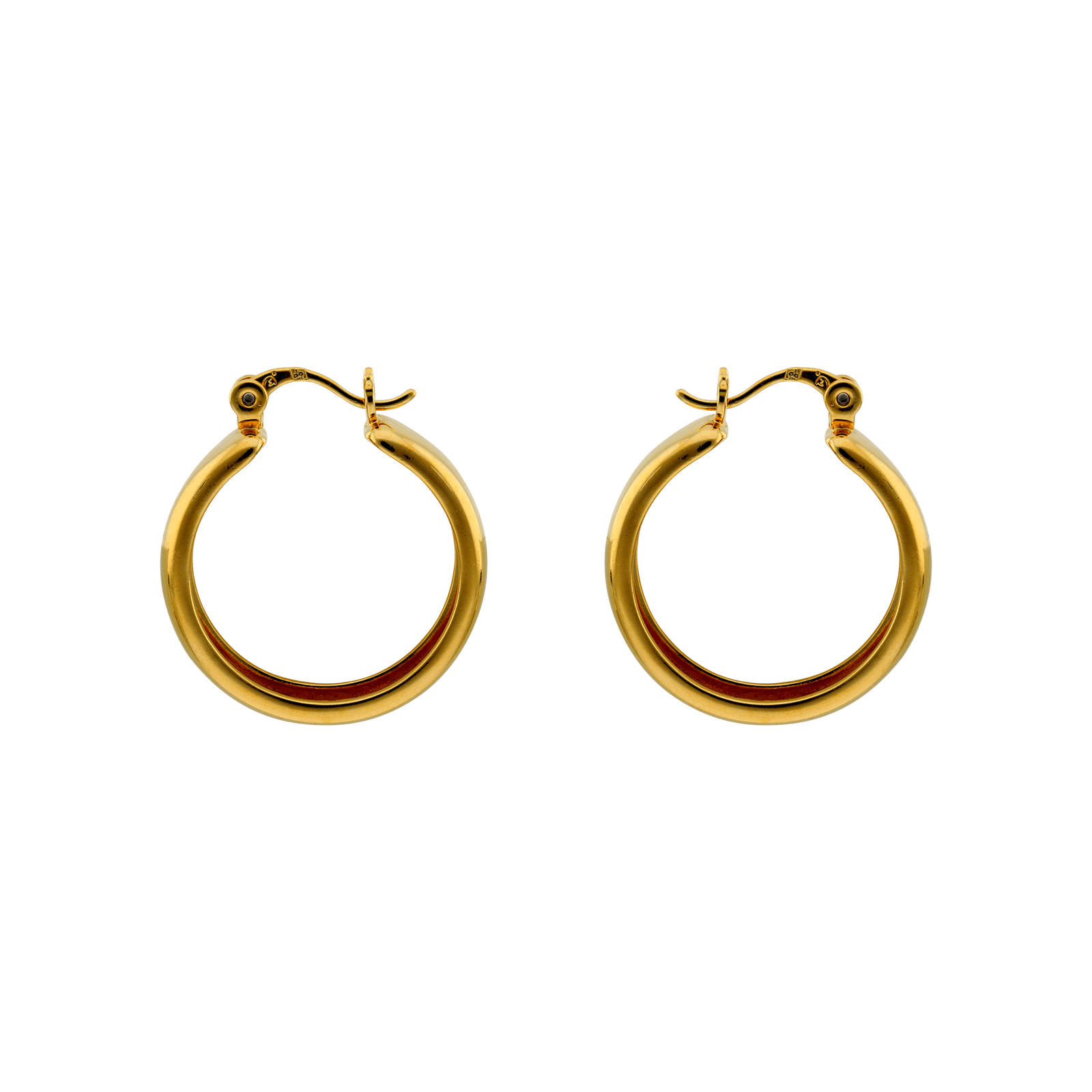 Créoles plaqué or Fil carré Lisse et satiné 4 mm sur 15 mm