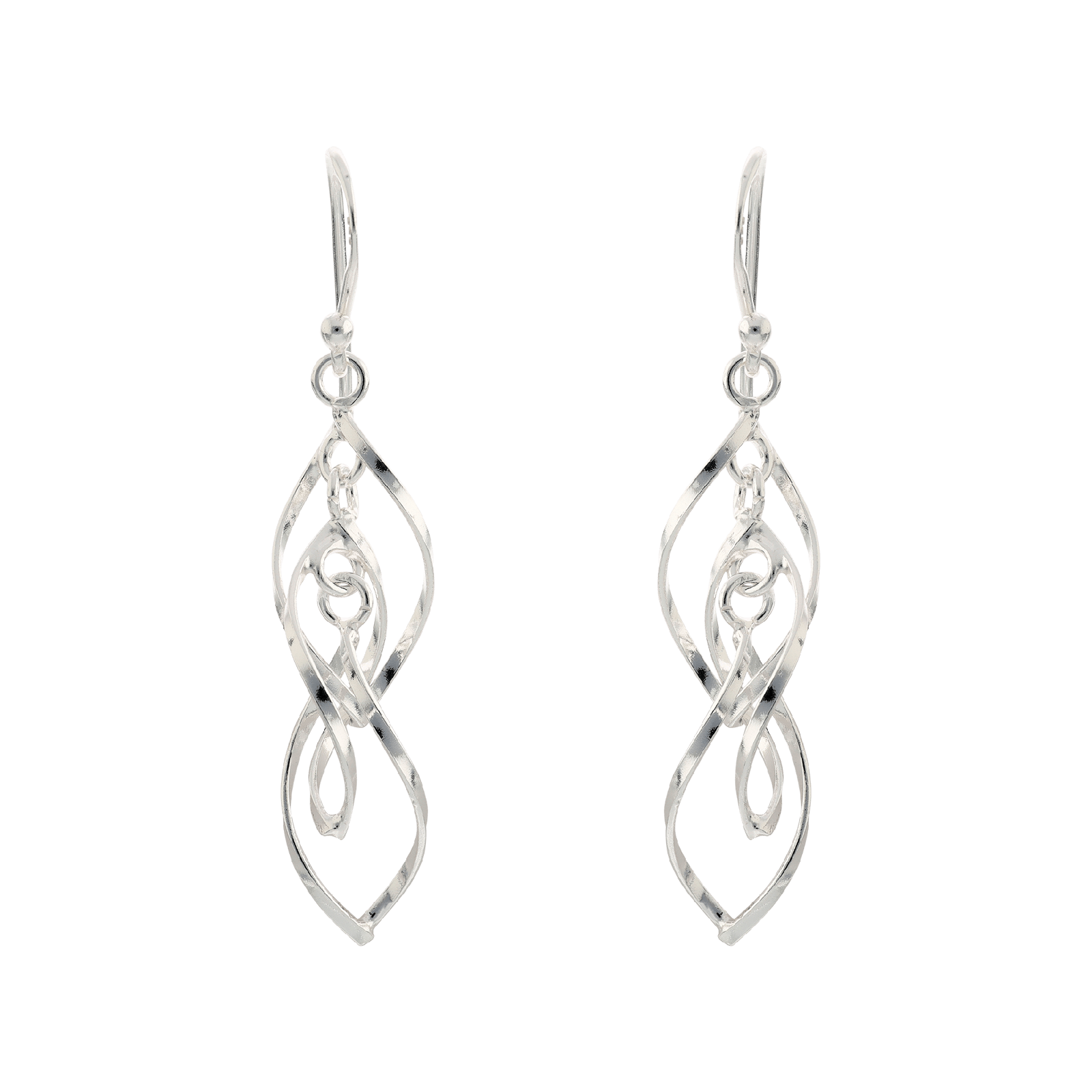 Boucles d'Oreilles Argent Pendentif Torsade