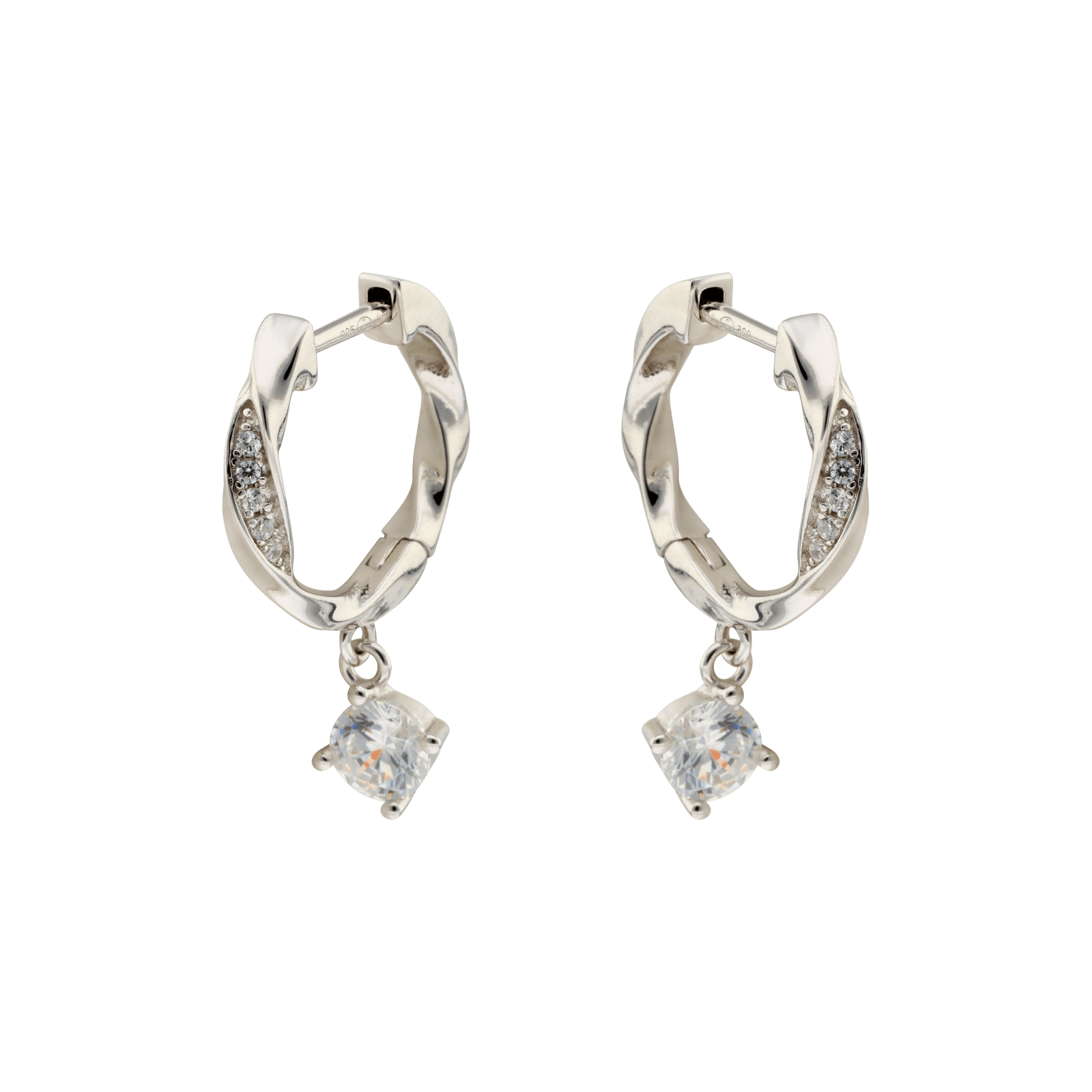 Créoles Torsadées serties Zirconia Cubiques