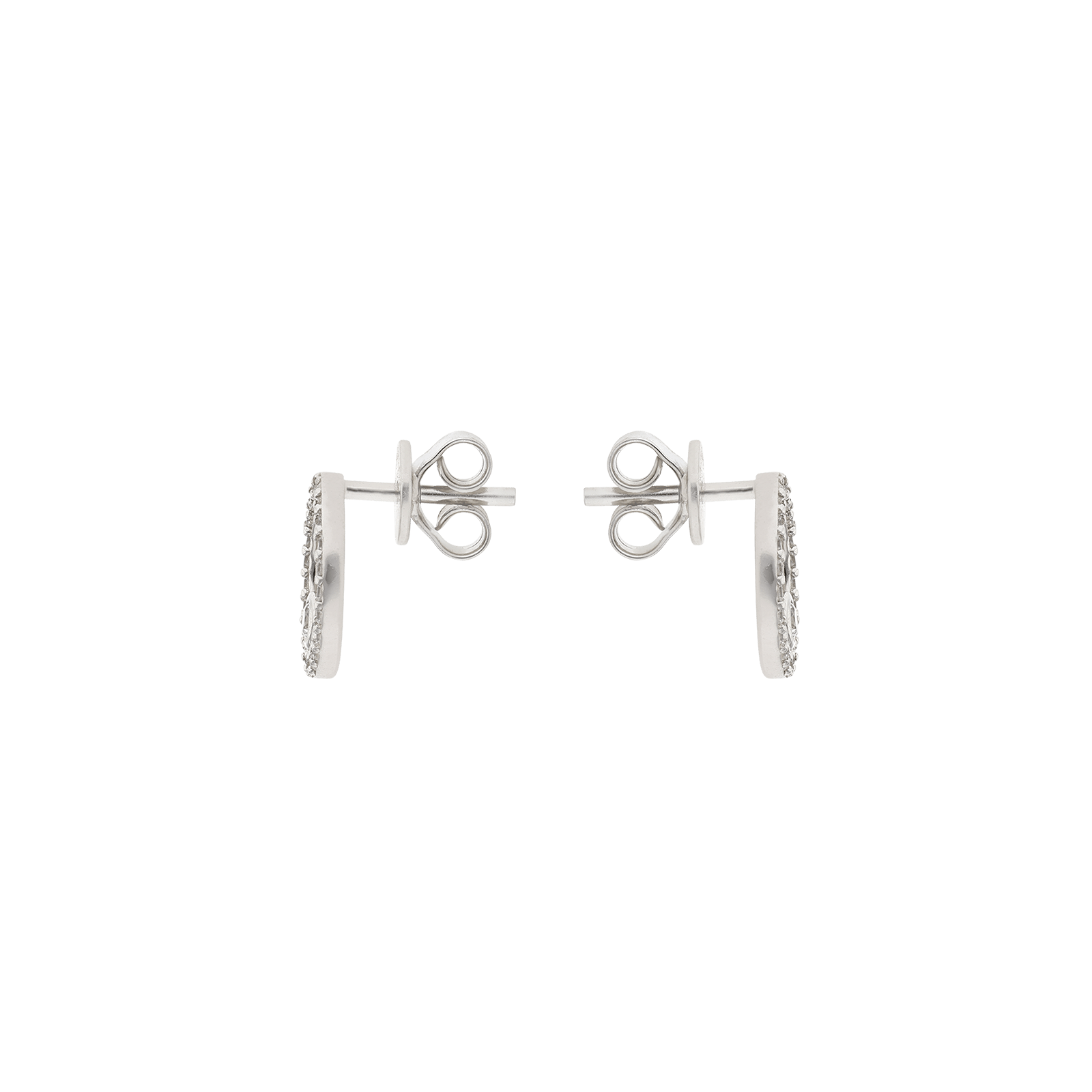 boucles d'oreilles rhodié cercle oxyde de zirconium et de zirconium intérieur