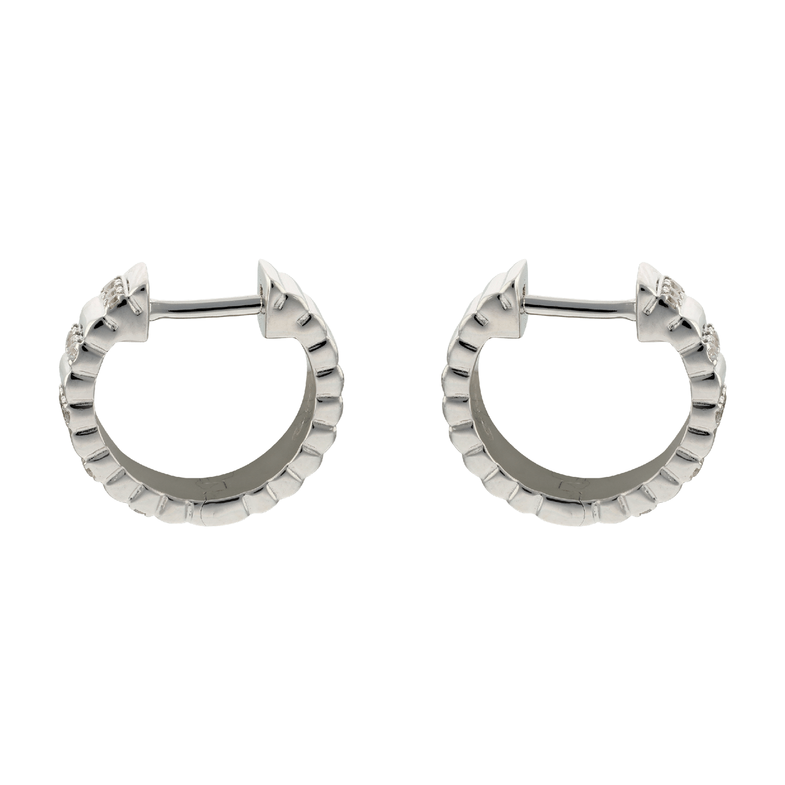 Créoles Argent sertie Zirconia Cubique
