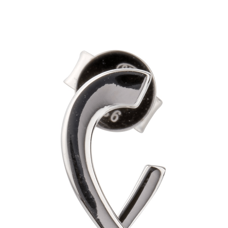 Boucles D'oreilles Argent 925 Rhodié Infini Zirconium 11.5*25mm