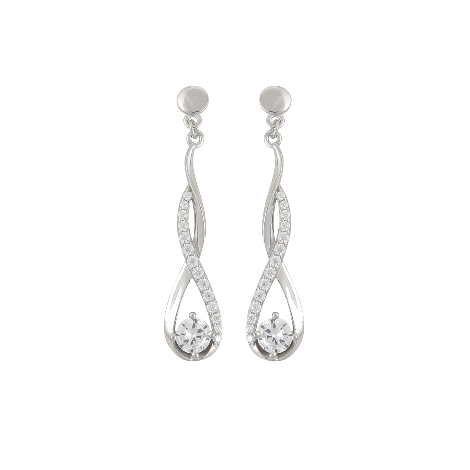 Boucles d'Oreilles Argent rhodié fantaisie Oxyde de Zirconium