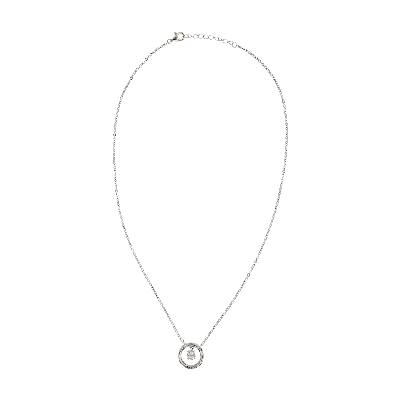 collier centre cercle sertie zirconia cubique