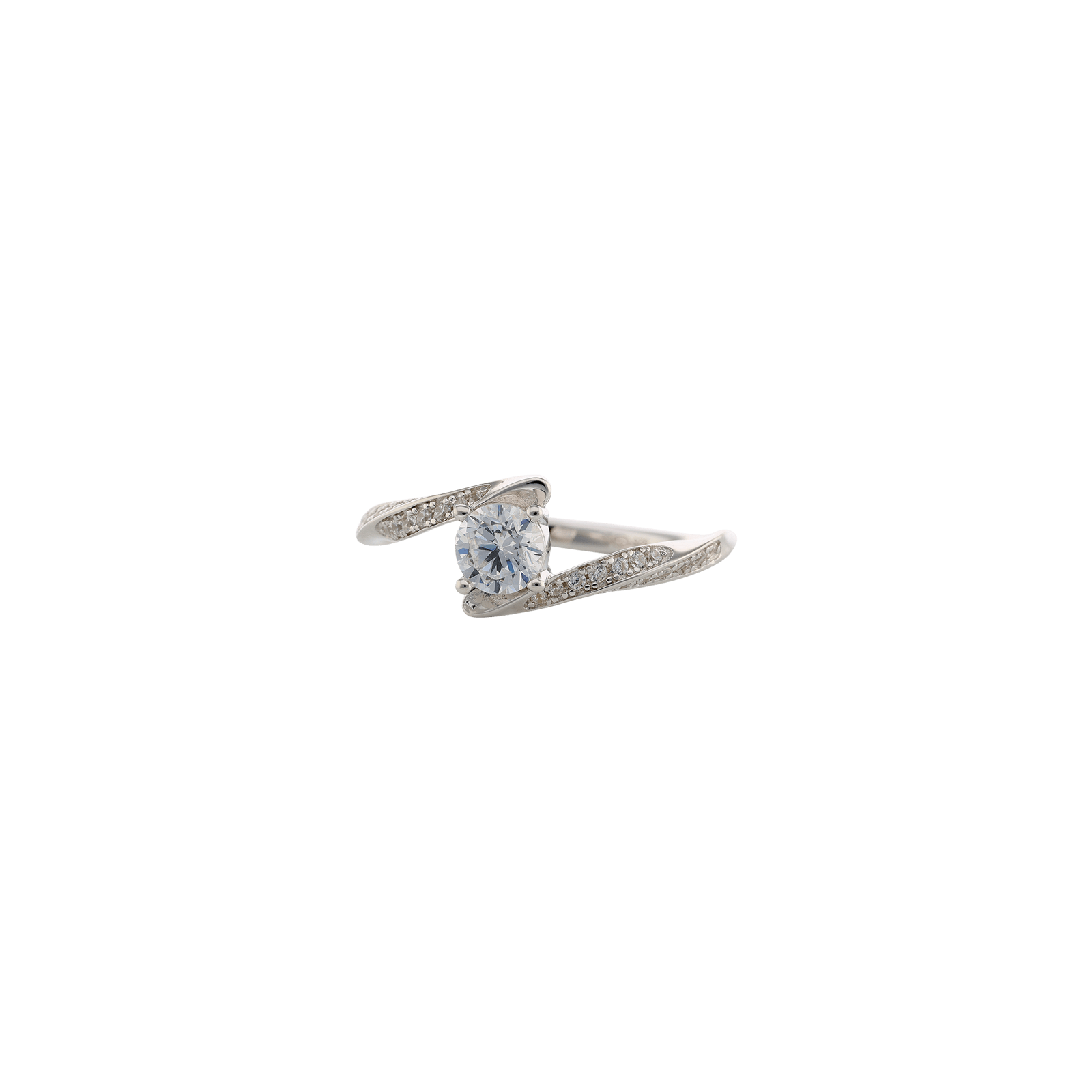 Bague Torsade sertie Zirconia Cubique