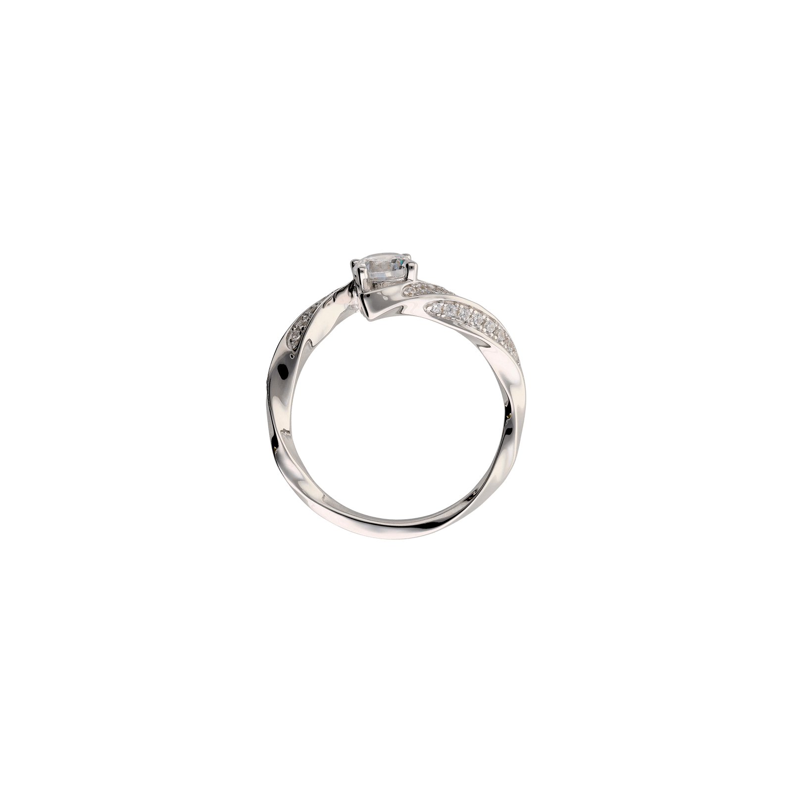 Bague Torsade sertie Zirconia Cubique