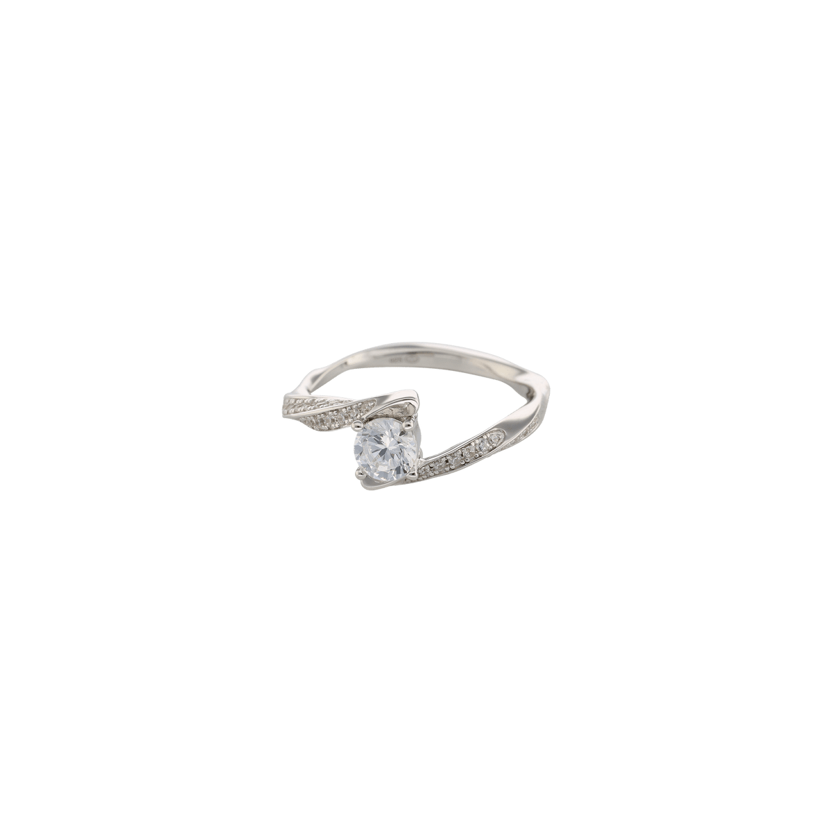 Bague torsade argent - Serti oxydes de zirconium — taille 56