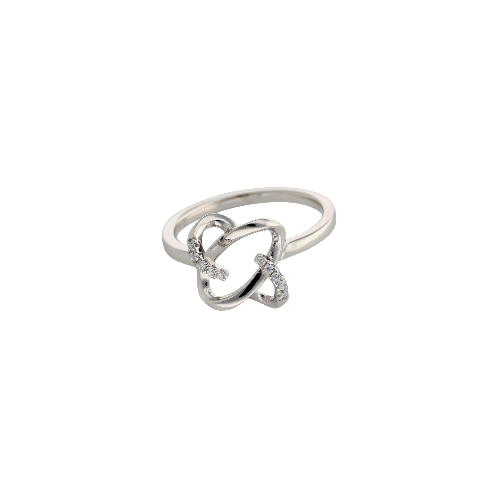 Bague Argent fantaisie Lisse et sertie Zirconia Cubique