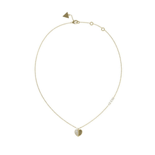 collier acier femme acier doré coeur et zirconia cubique