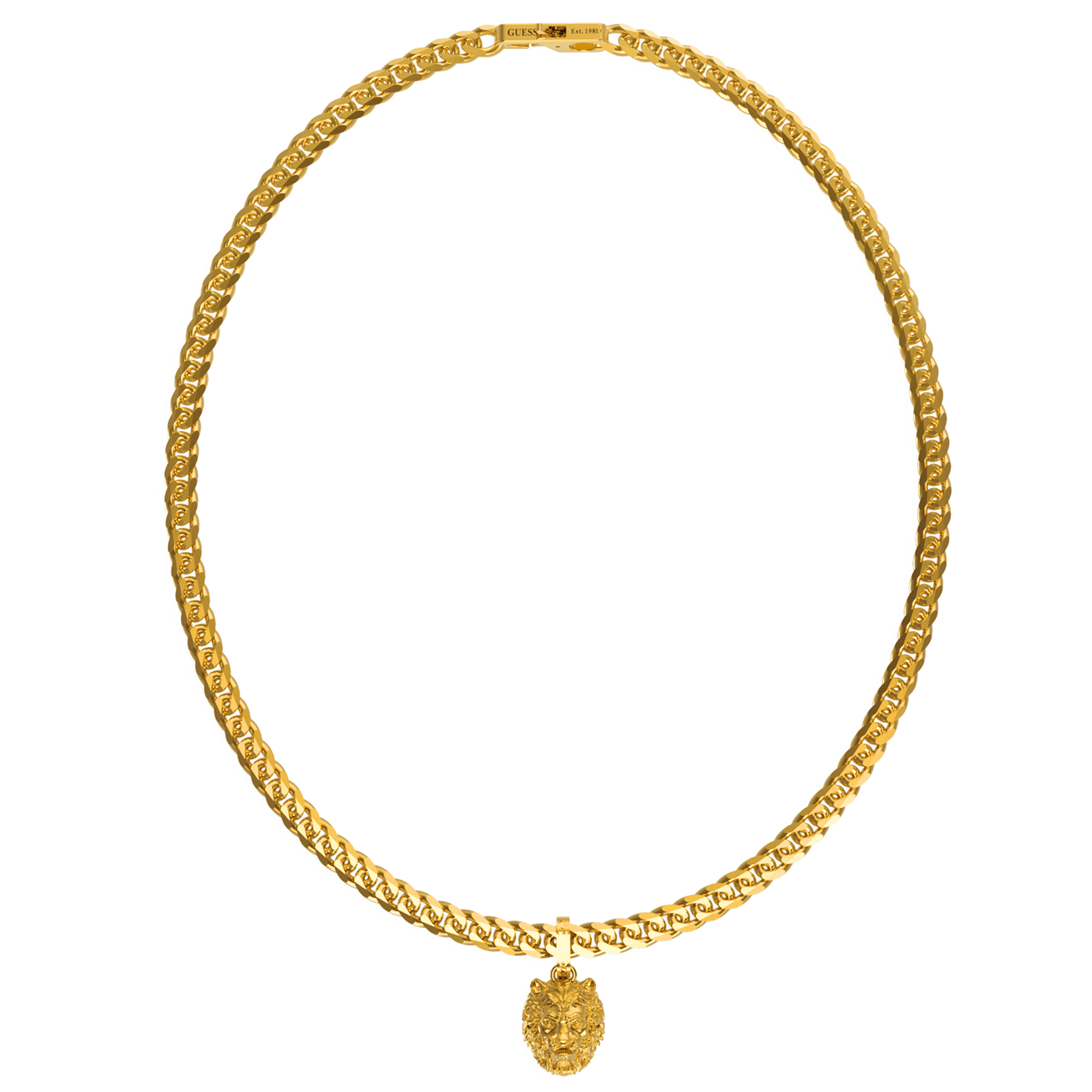 Collier GUESS Lion king Acier doré