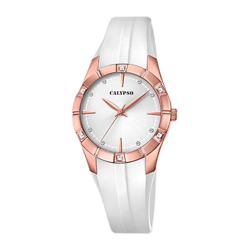Montre Femme Calypso "Trendy"  Analogique, Boîtier Résine, Bracelet Silicone – K5716/3