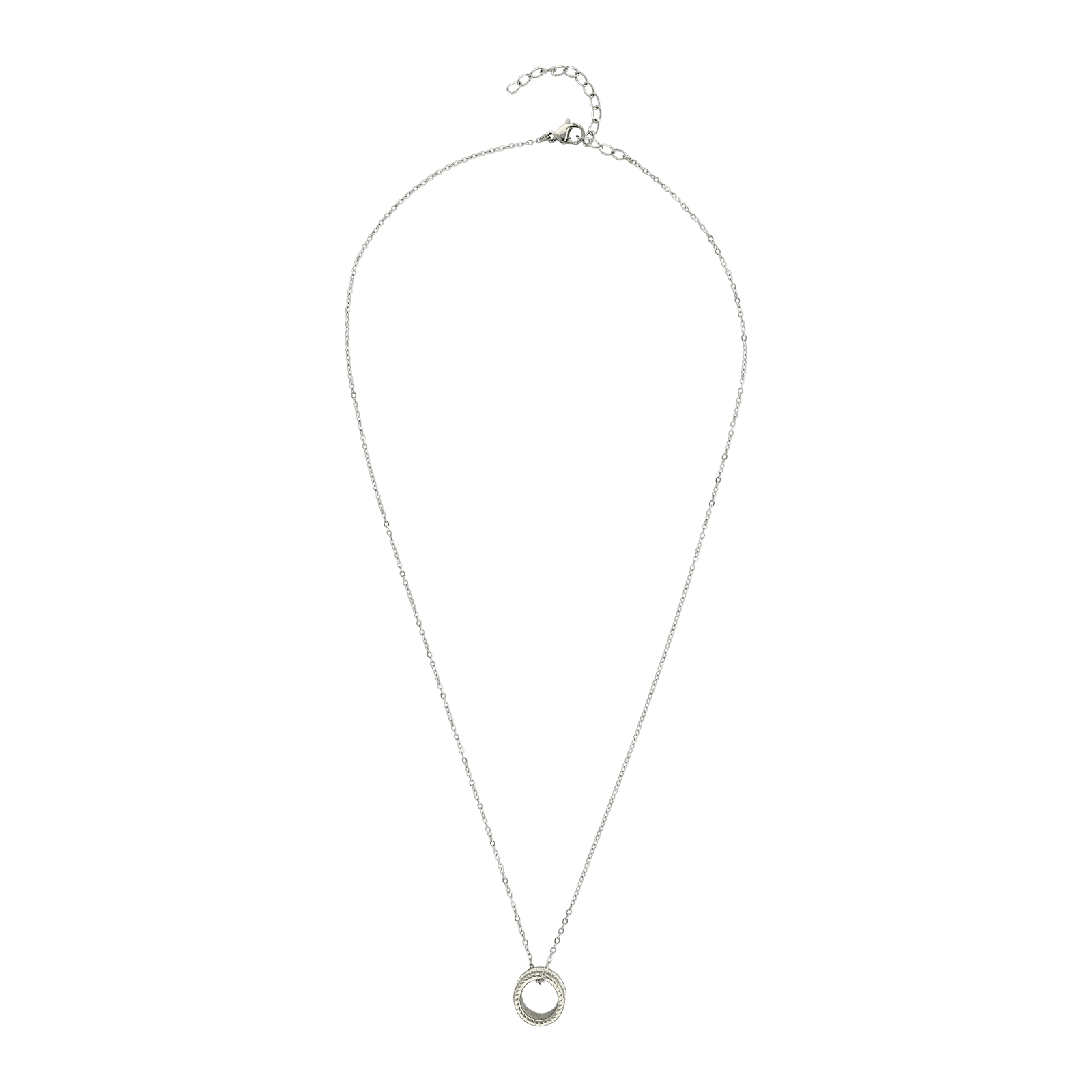 Collier Callas Acier Pendentif anneau Cristal Preciosa