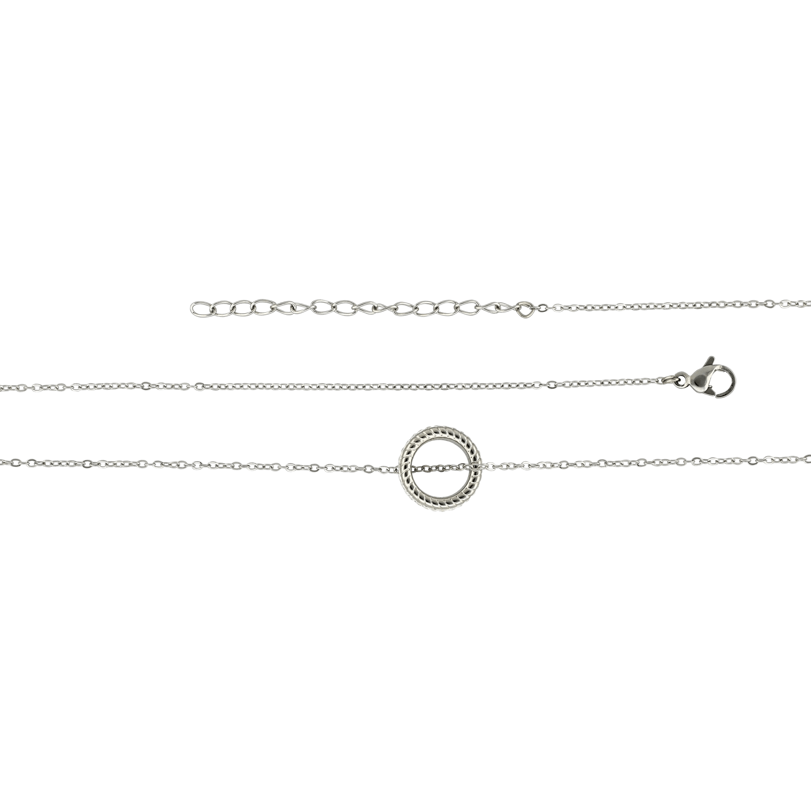 Collier Callas Acier Pendentif anneau Cristal Preciosa