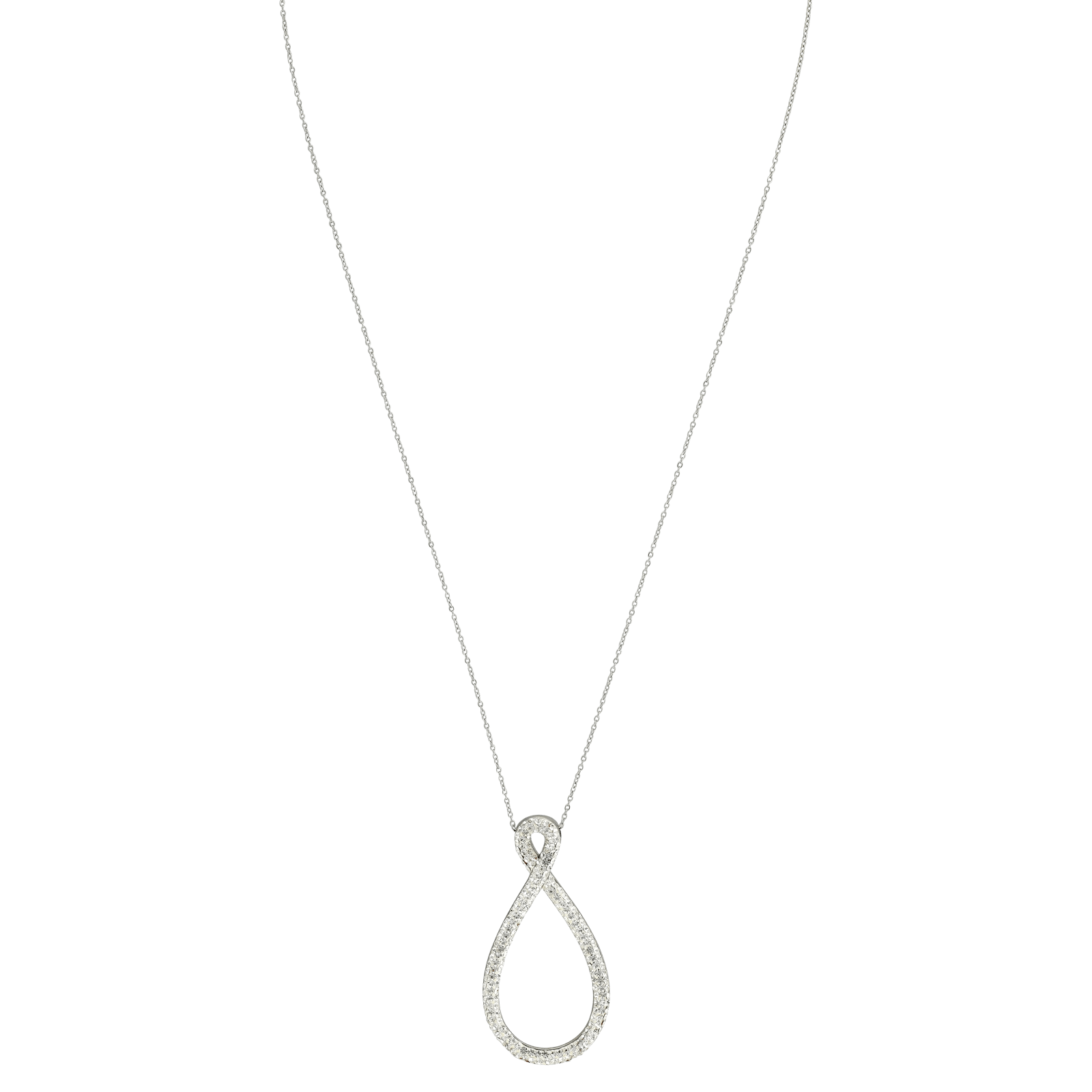 Collier Callas Acier Pendentif Infini fantaisie Cristal Preciosa