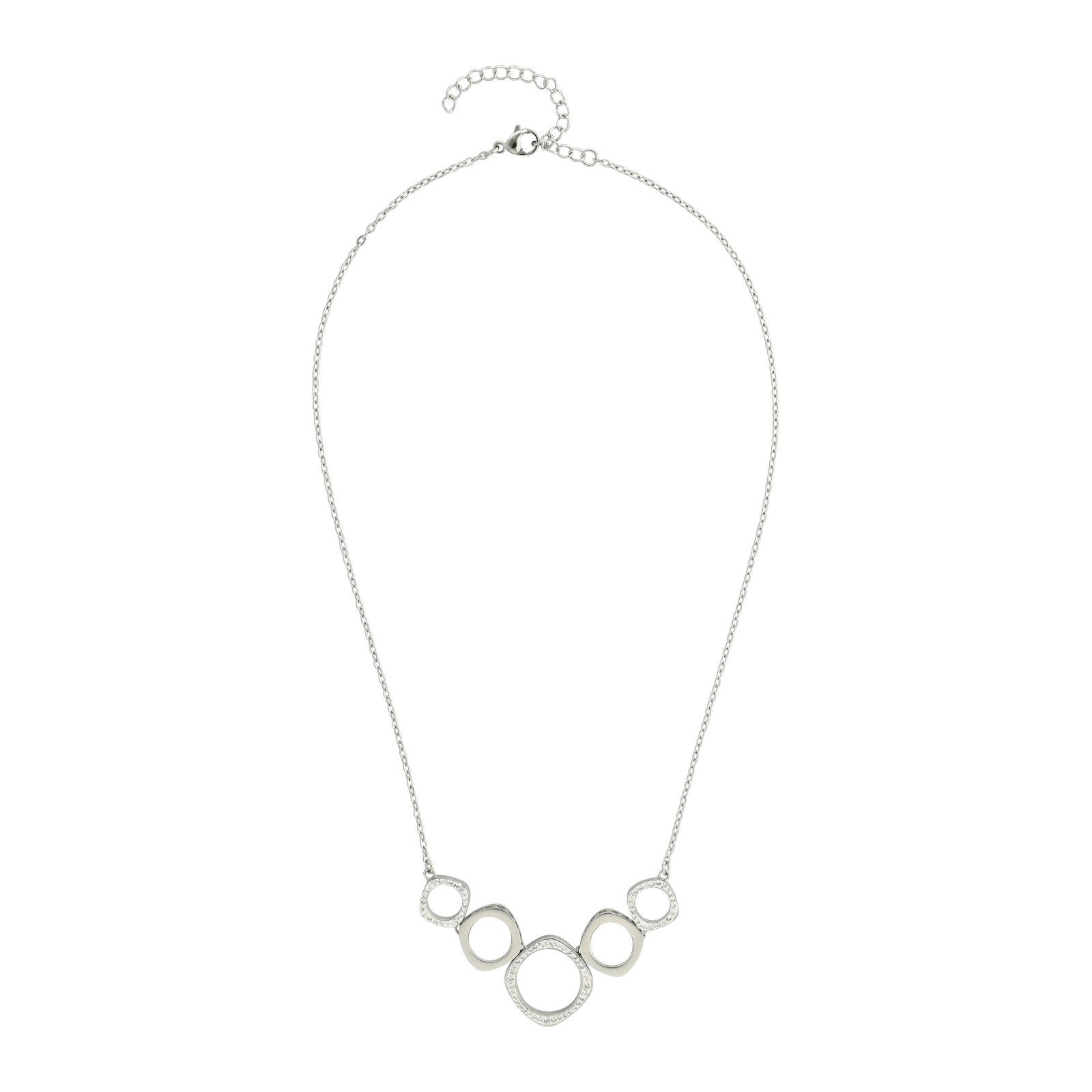 Collier Callas Acier maillons géométrique ajouré Cristal Preciosa