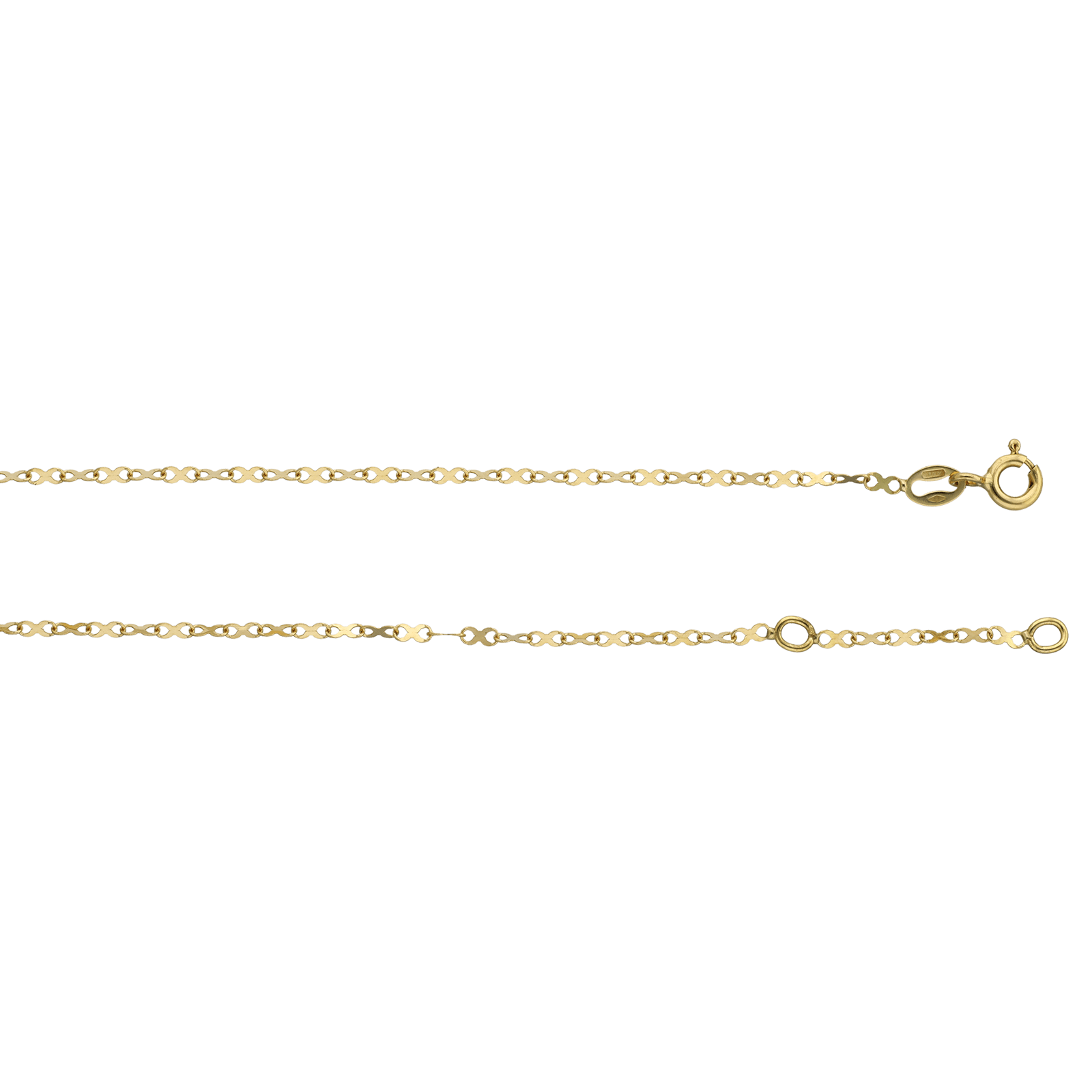 chaine cheville fantaisie maille infini plate Petit Modèle 25 plus 2 centimètres