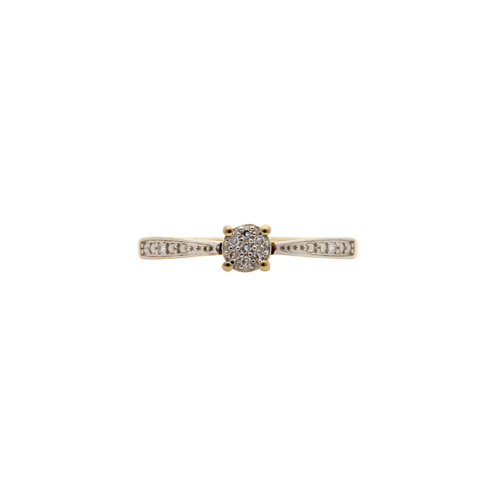Bague solitaire 7 diamants 0,05 ct — Or 9 carats — taille 50