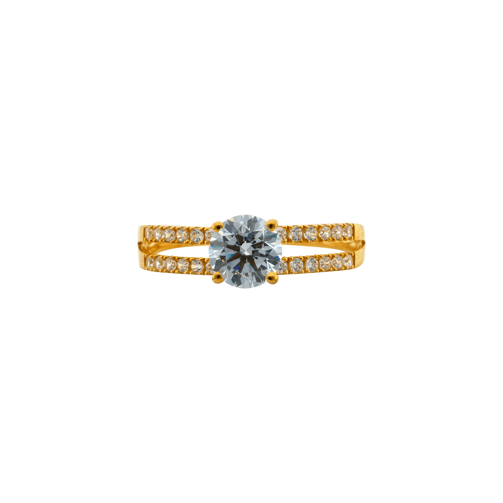 bague solitaire accompagné Oxyde de Zirconium