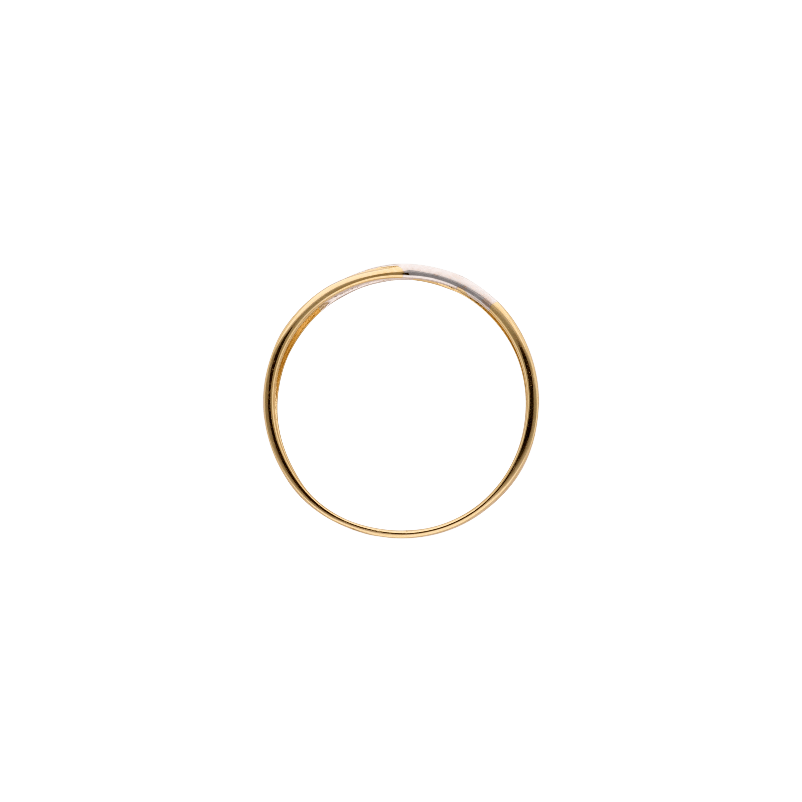 Bague double rang croisé diamants 0,02 ct — Or 9 carats — taille 58