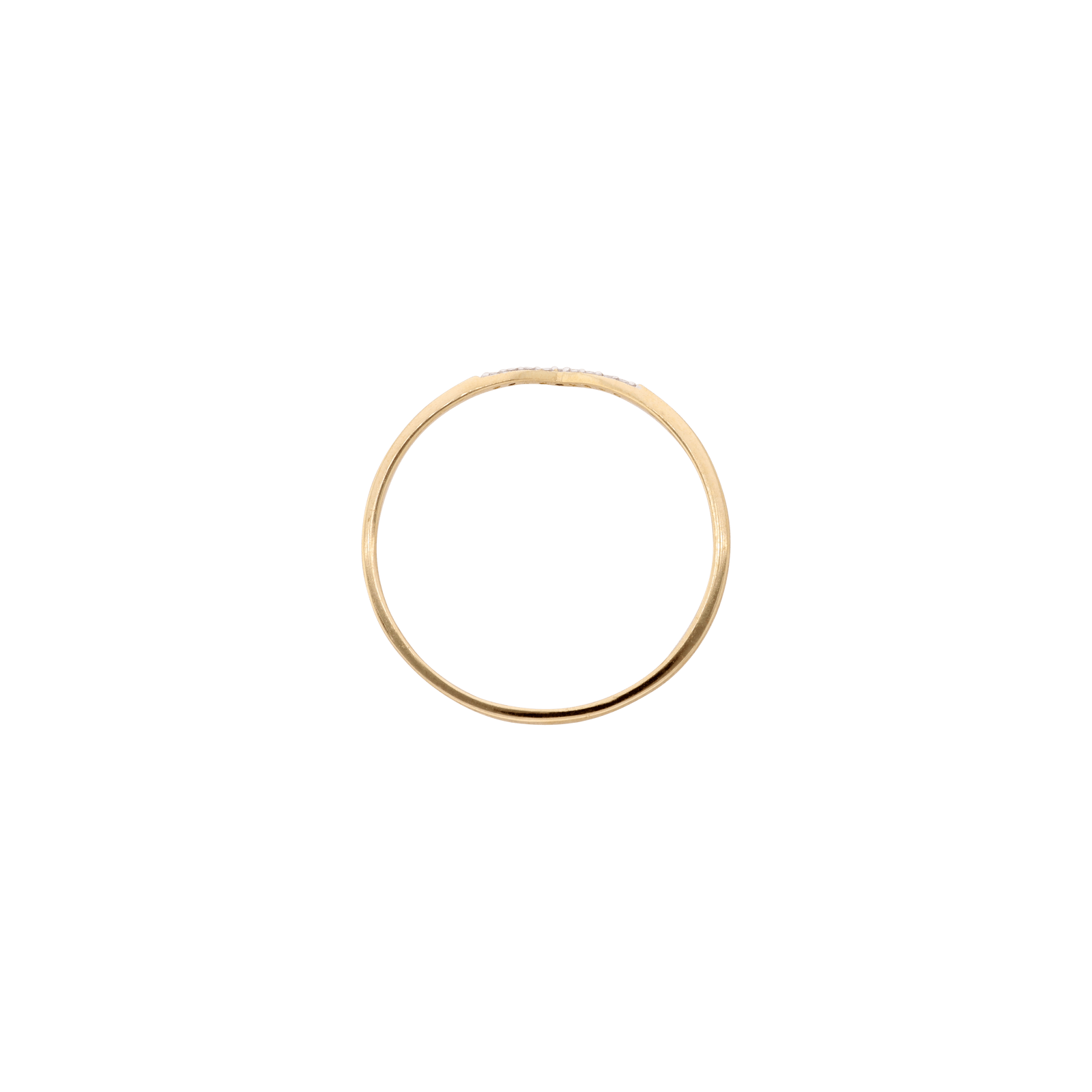 Bague en V, pavage 1 diamant — Or 9 carats, taille 50