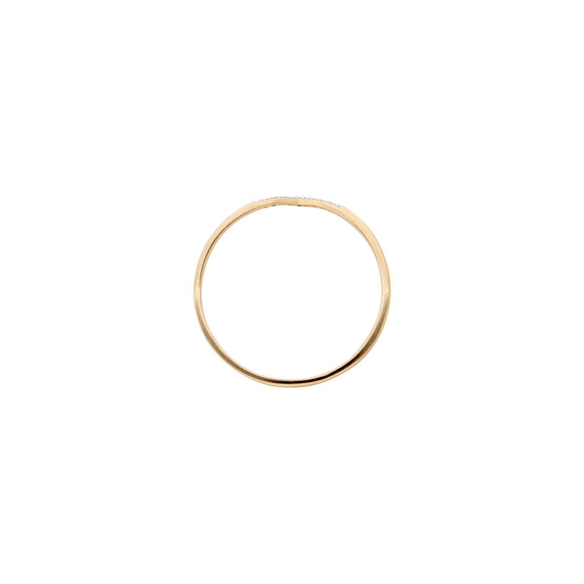 Bague en V, pavage 1 diamant — Or 9 carats, taille 54
