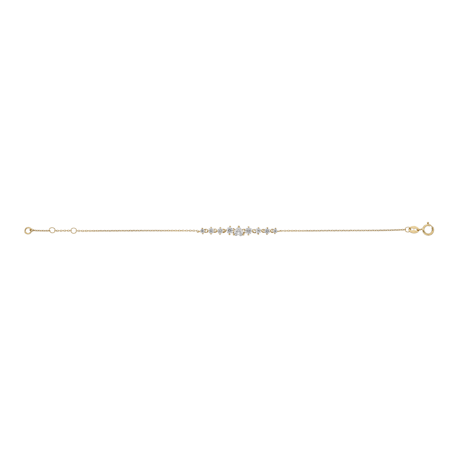 Bracelet fantaisie centre cœurs or375