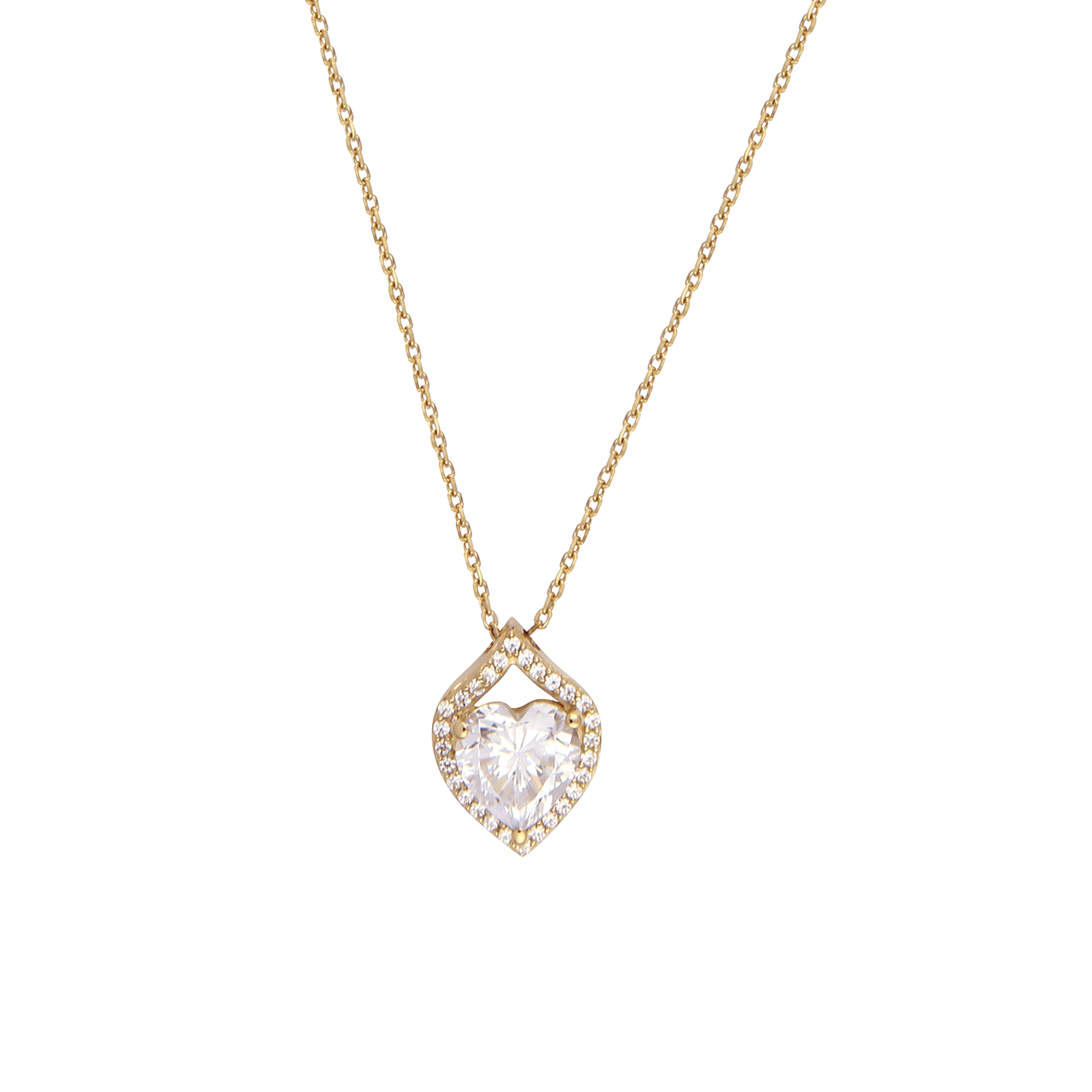 Collier Or Jaune Oxyde de Zirconium 42 centimètres