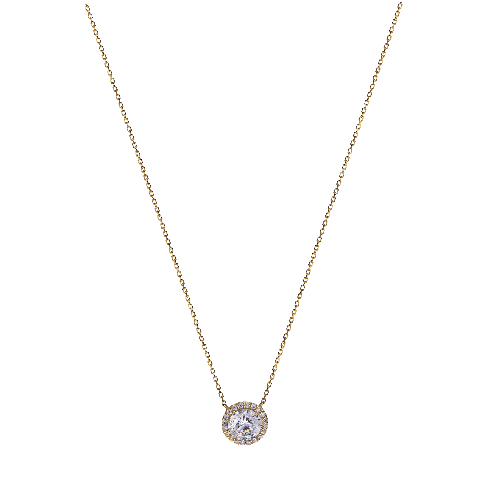Collier Centre motif rond serti Oxyde de Zirconium 43 centimètres