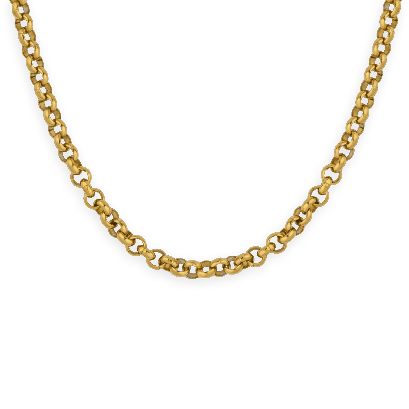 Collier acier jaune maille jaseron