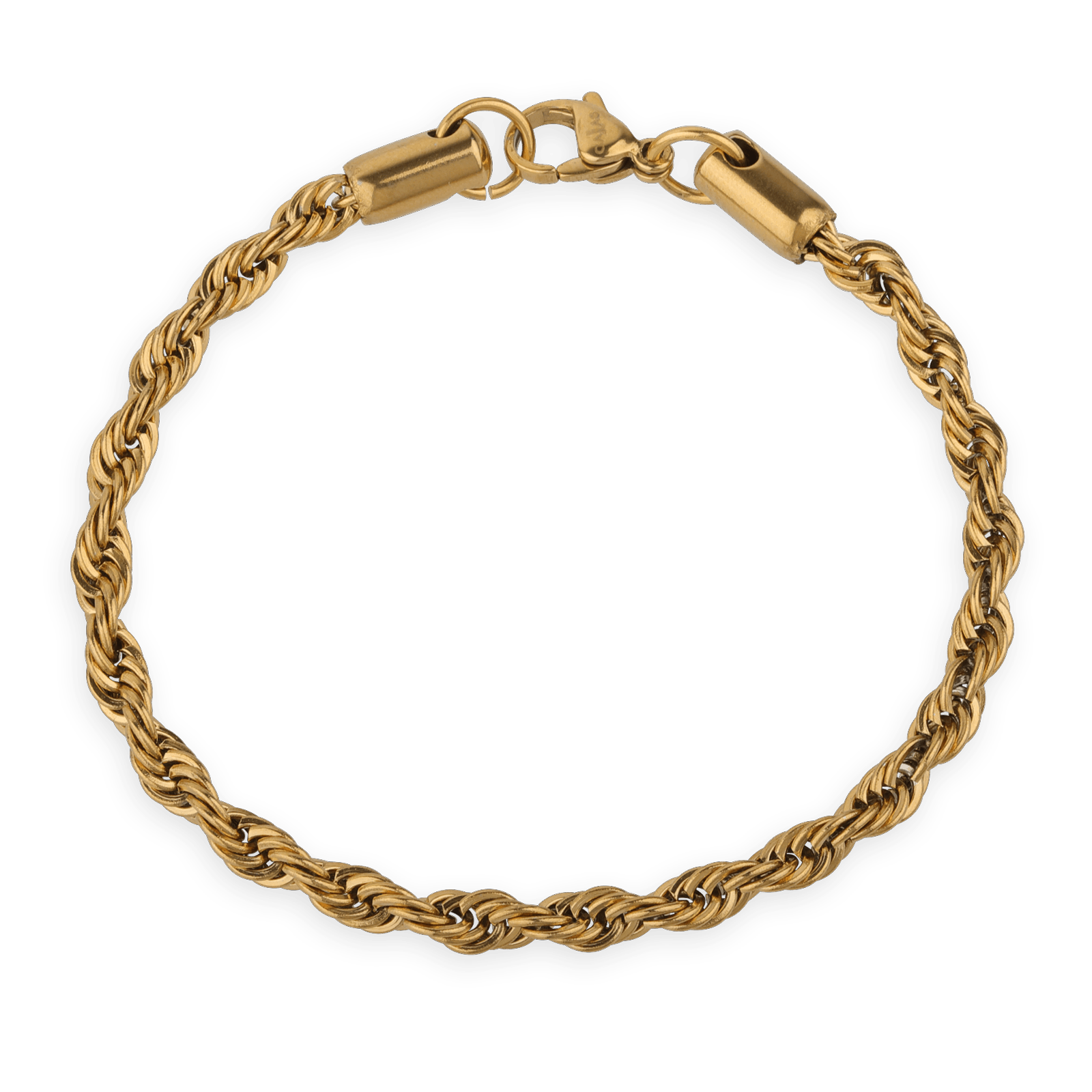 Bracelet Acier Jaune Maille Corde