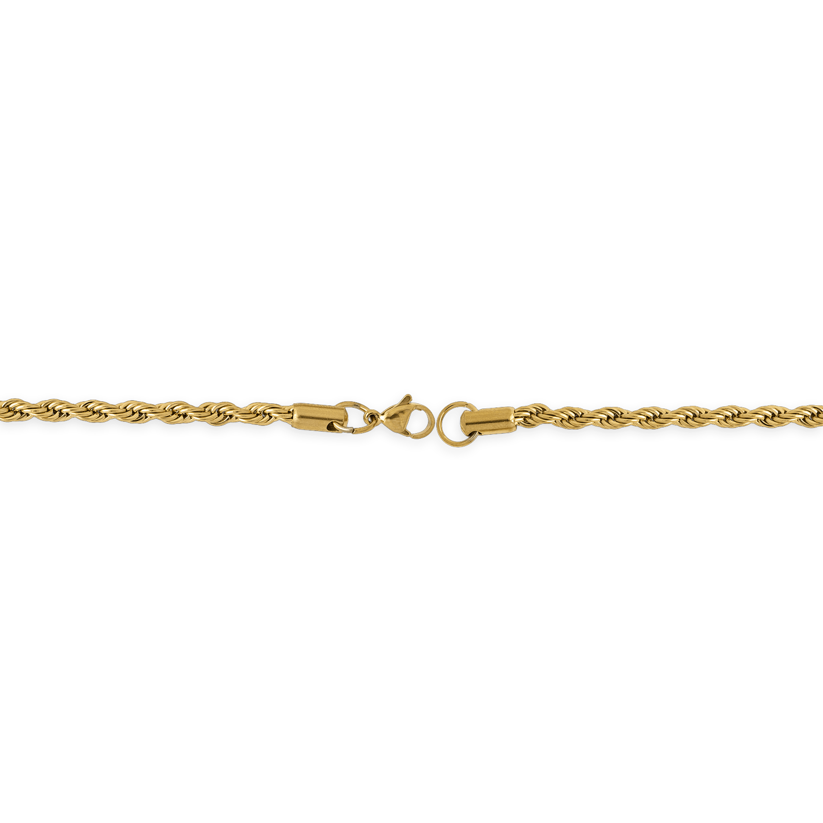 Collier acier jaune maille corde