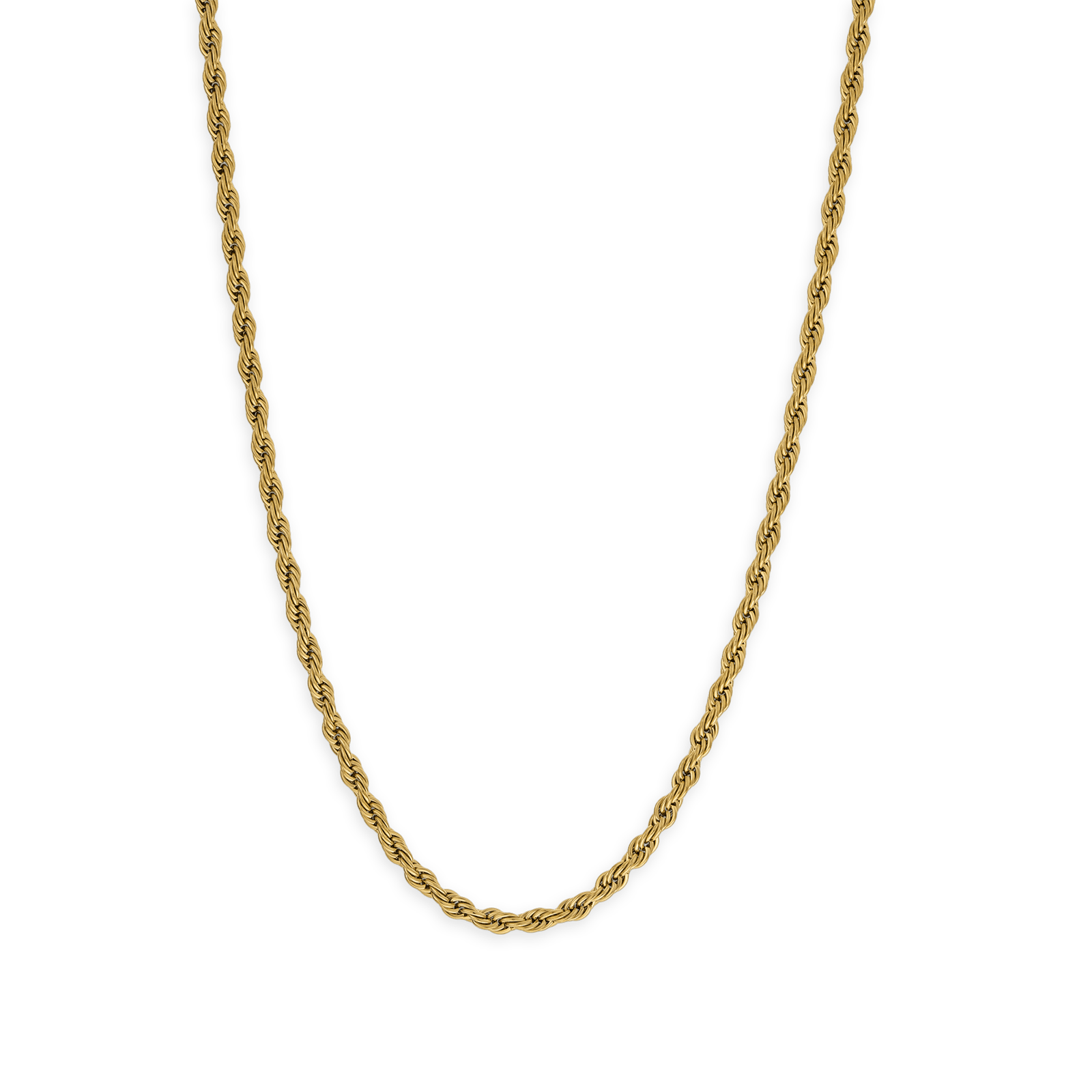 Collier acier jaune maille corde
