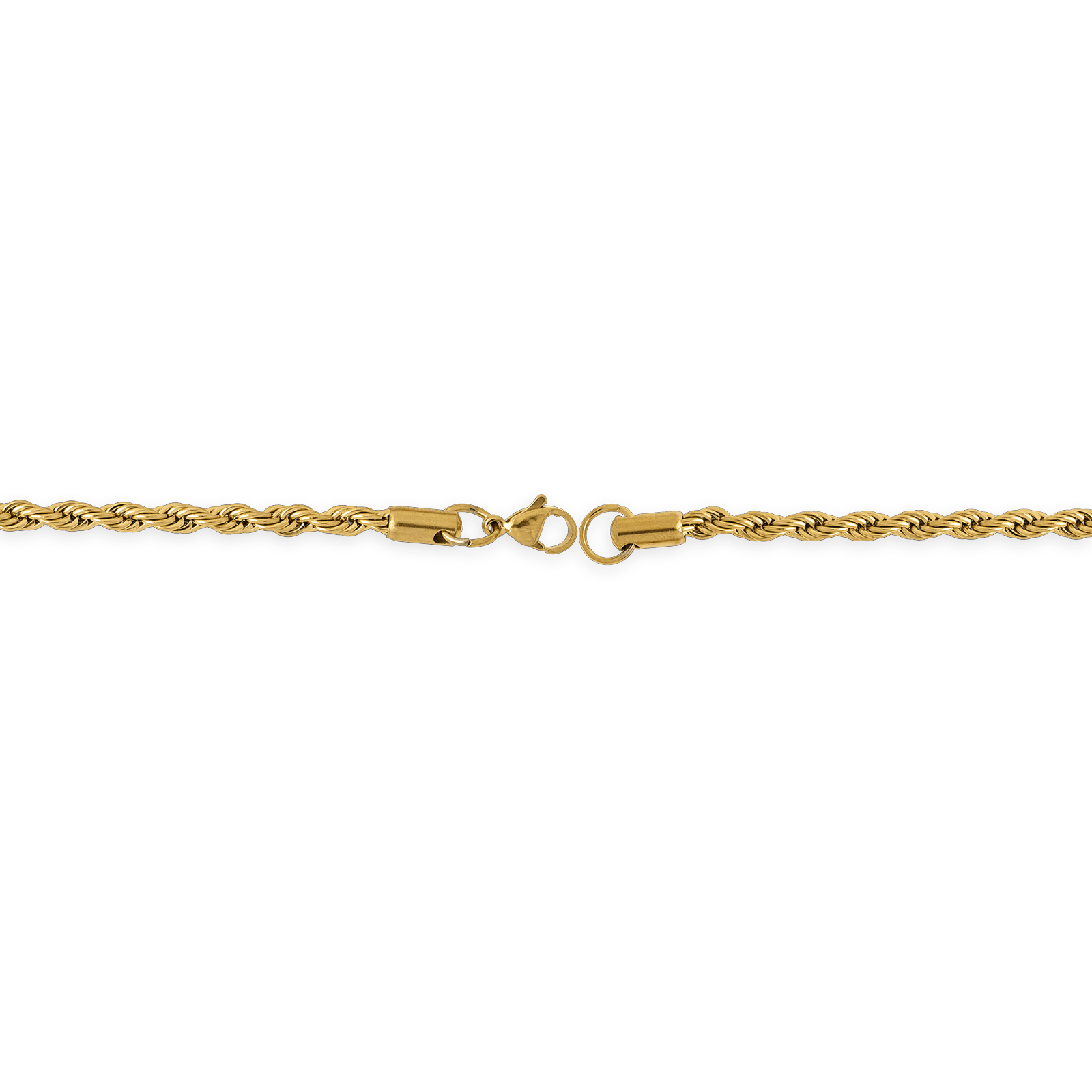 Collier acier jaune maille corde