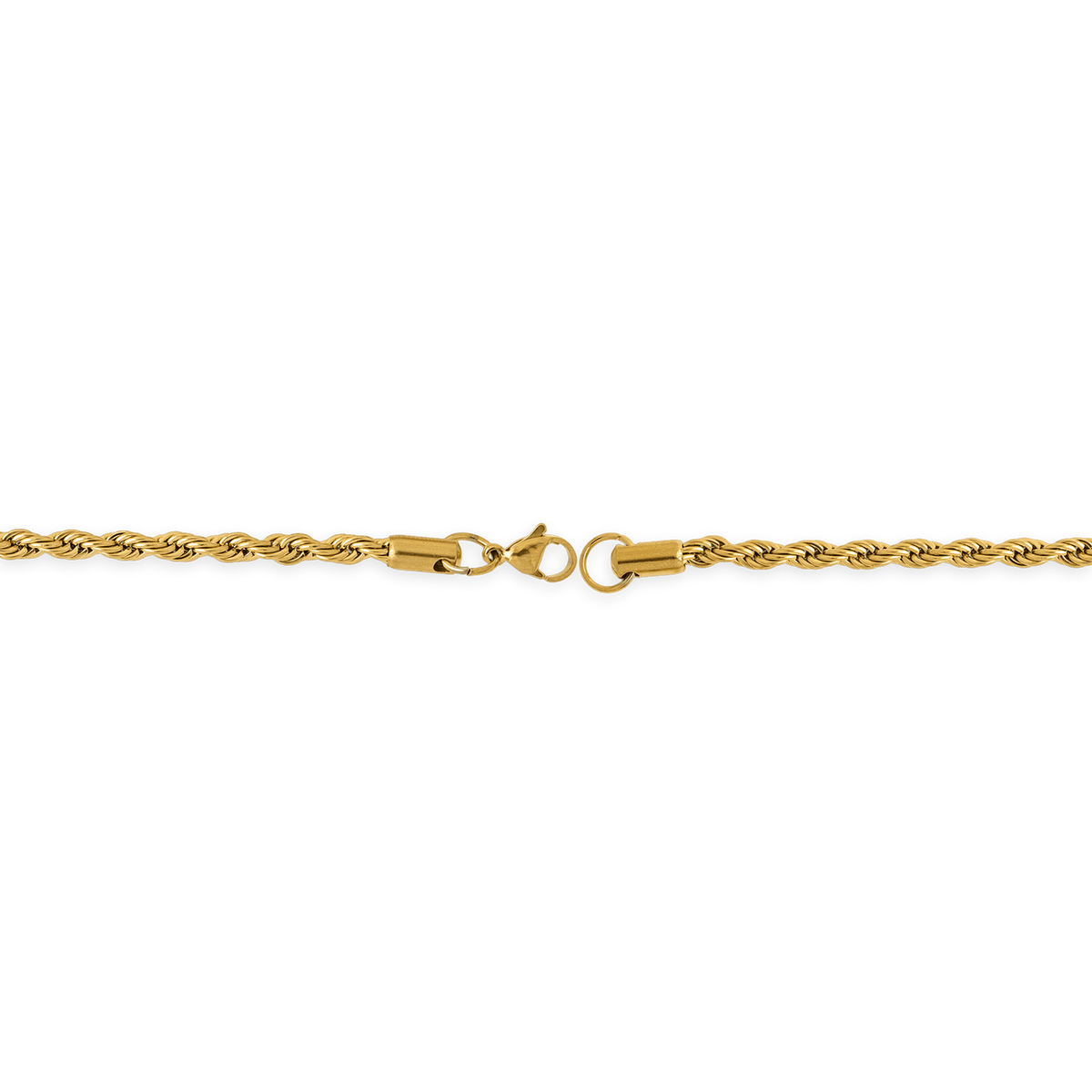 Collier Acier Jaune Maille Corde 6mm 70cm
