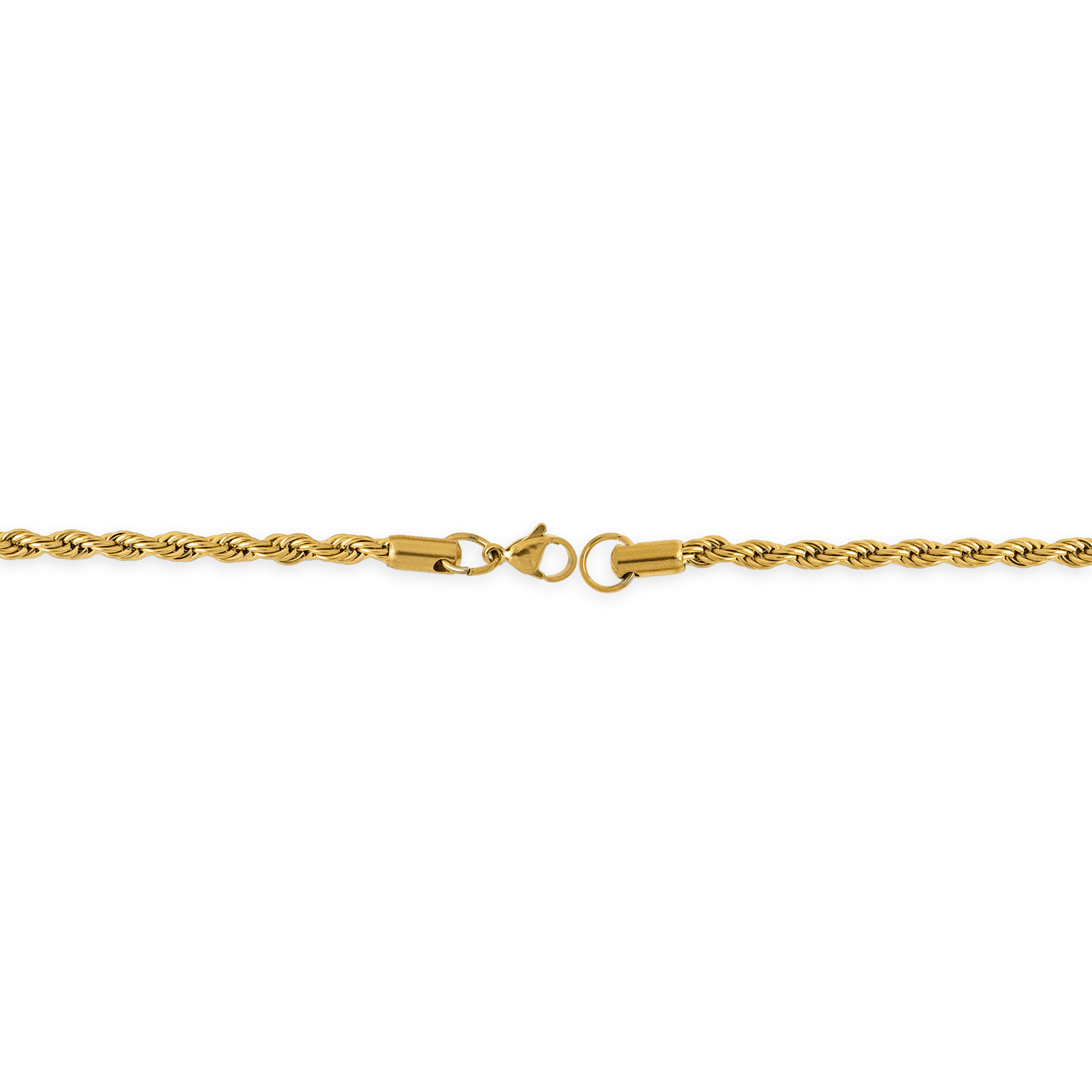 Collier Acier Jaune Maille Corde 6mm 80cm