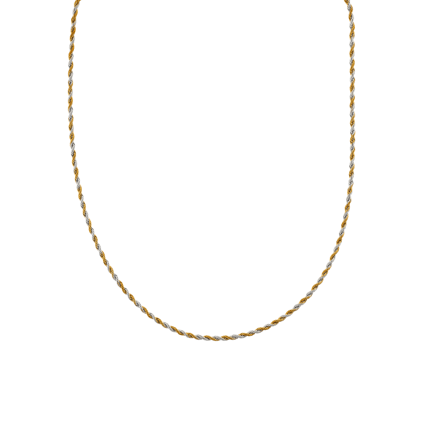 Collier Callas corde Acier 2,5 millimètres Bicolore 50 centimètres
