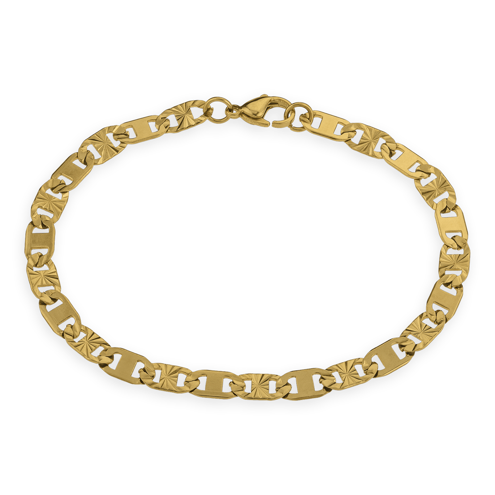 Bracelet Acier Jaune Maille Plate