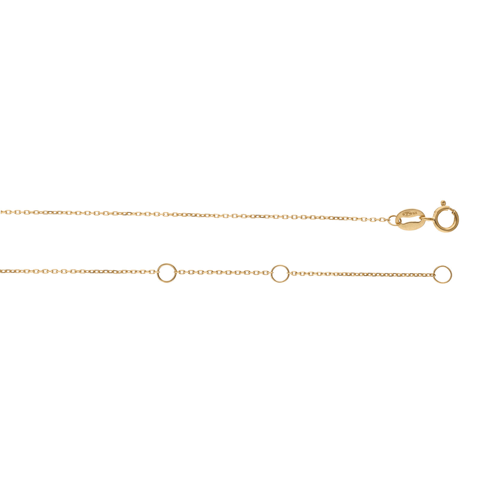 Collier rectangle arrondi Pavé Oxyde de Zirconium 40 plus 5 centimètres