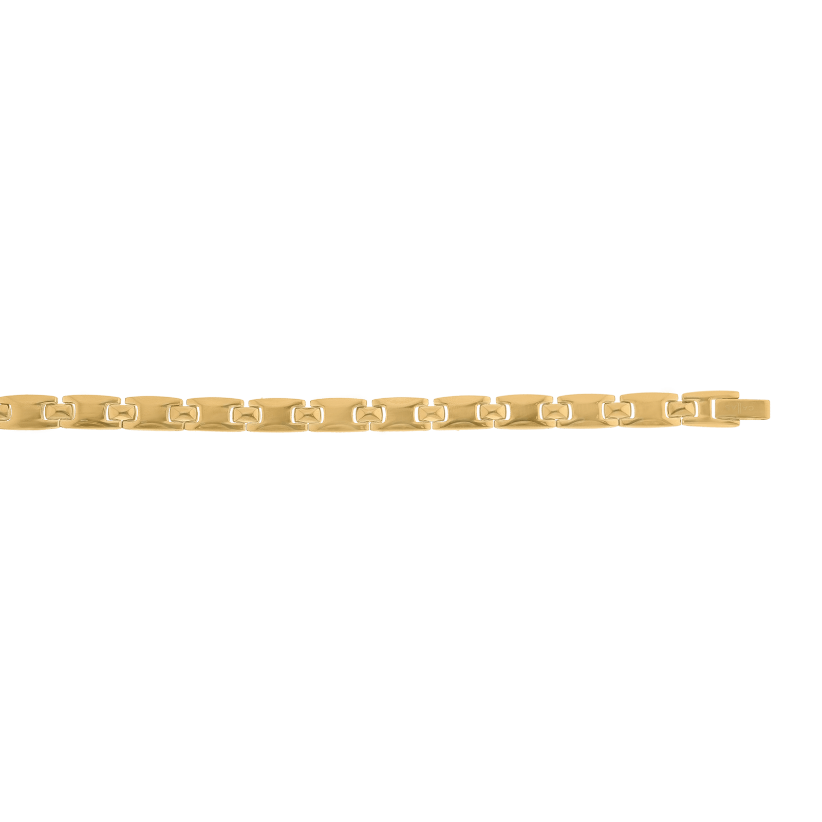 Collier Callas en acier doré maille plate, 55 cm