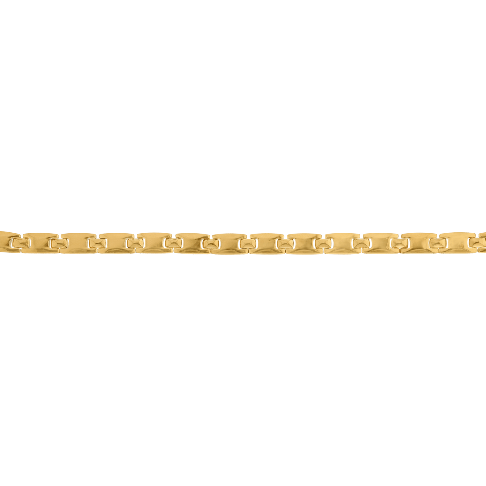 Collier Callas en acier doré maille plate, 55 cm