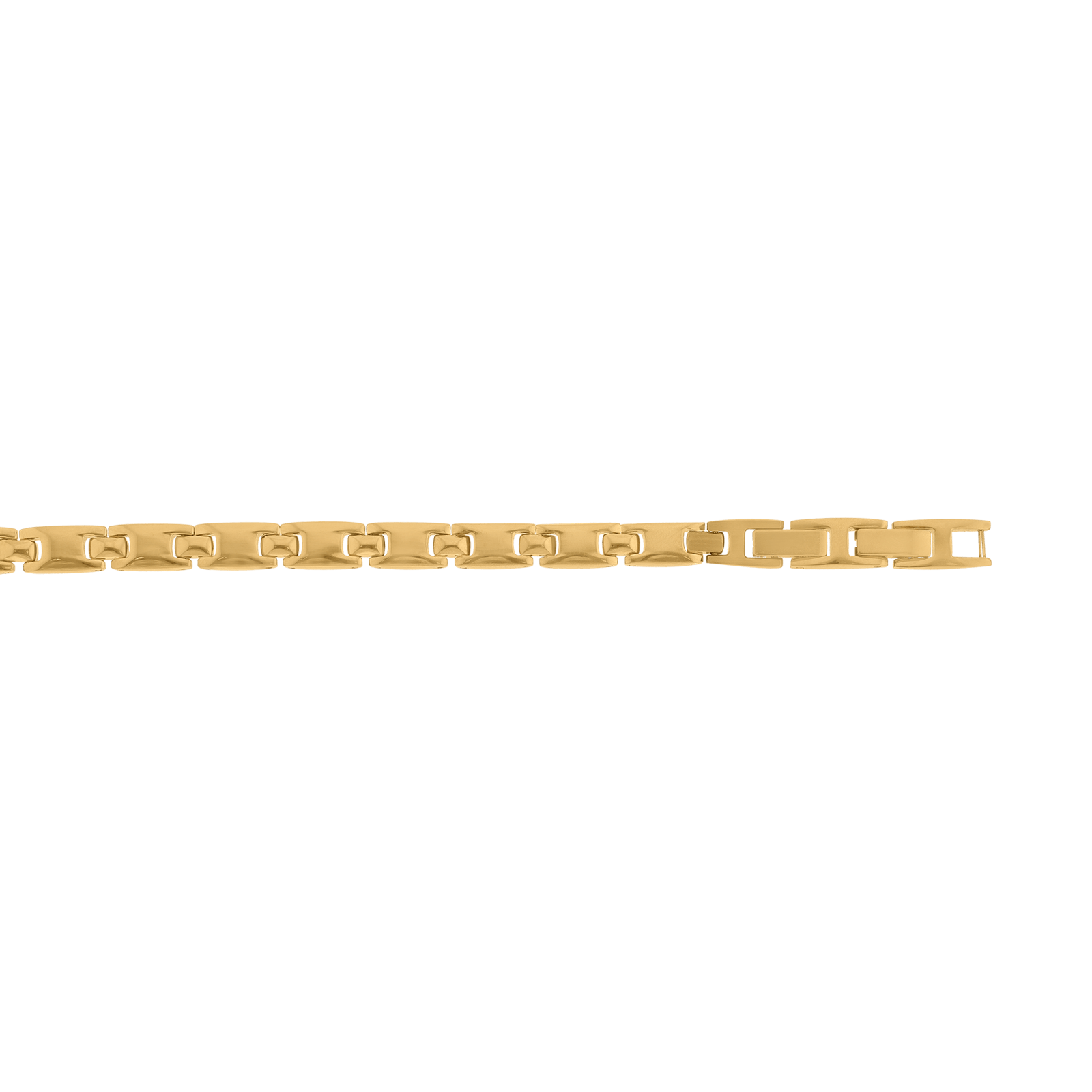 Collier Callas en acier doré maille plate, 55 cm