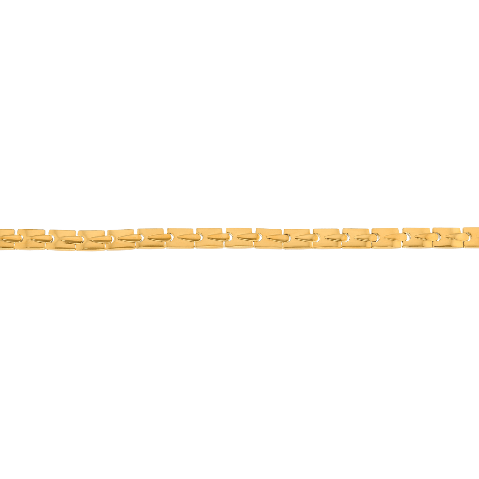 Collier Callas en acier doré maille plate, 50 cm